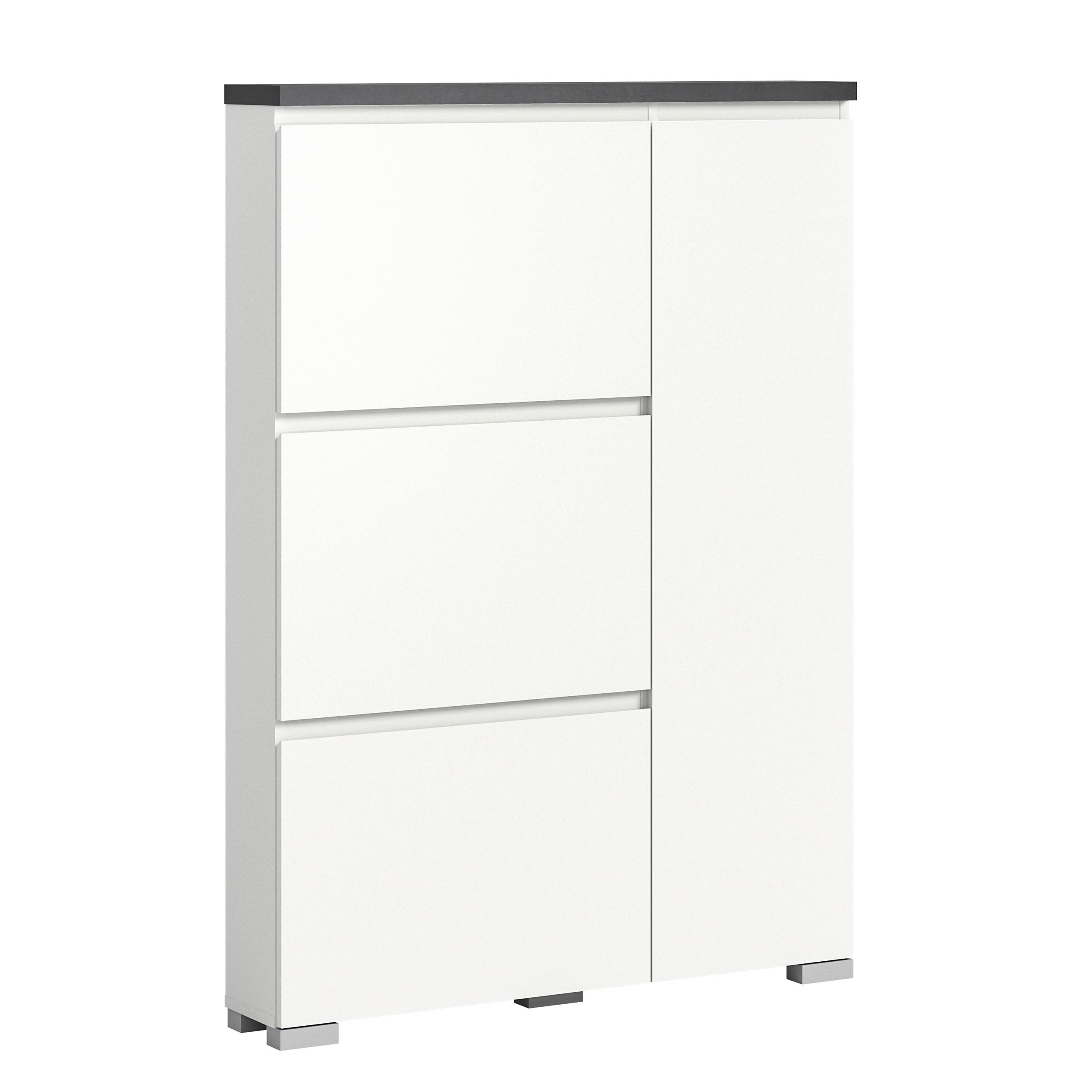 Omara Za Čevlje Shoelove, Z Loputami, Bela, Siva - srebrne barve/siva, Moderno, leseni material (95/133/18cm)