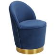 Sessel in Blau - Blau/Goldfarben, MODERN, Textil/Metall (56/75/54cm) - Modern Living Sessel in Blau - Blau/Goldfarben, MODERN, Textil/Metall (56/75/54cm) - Modern Living