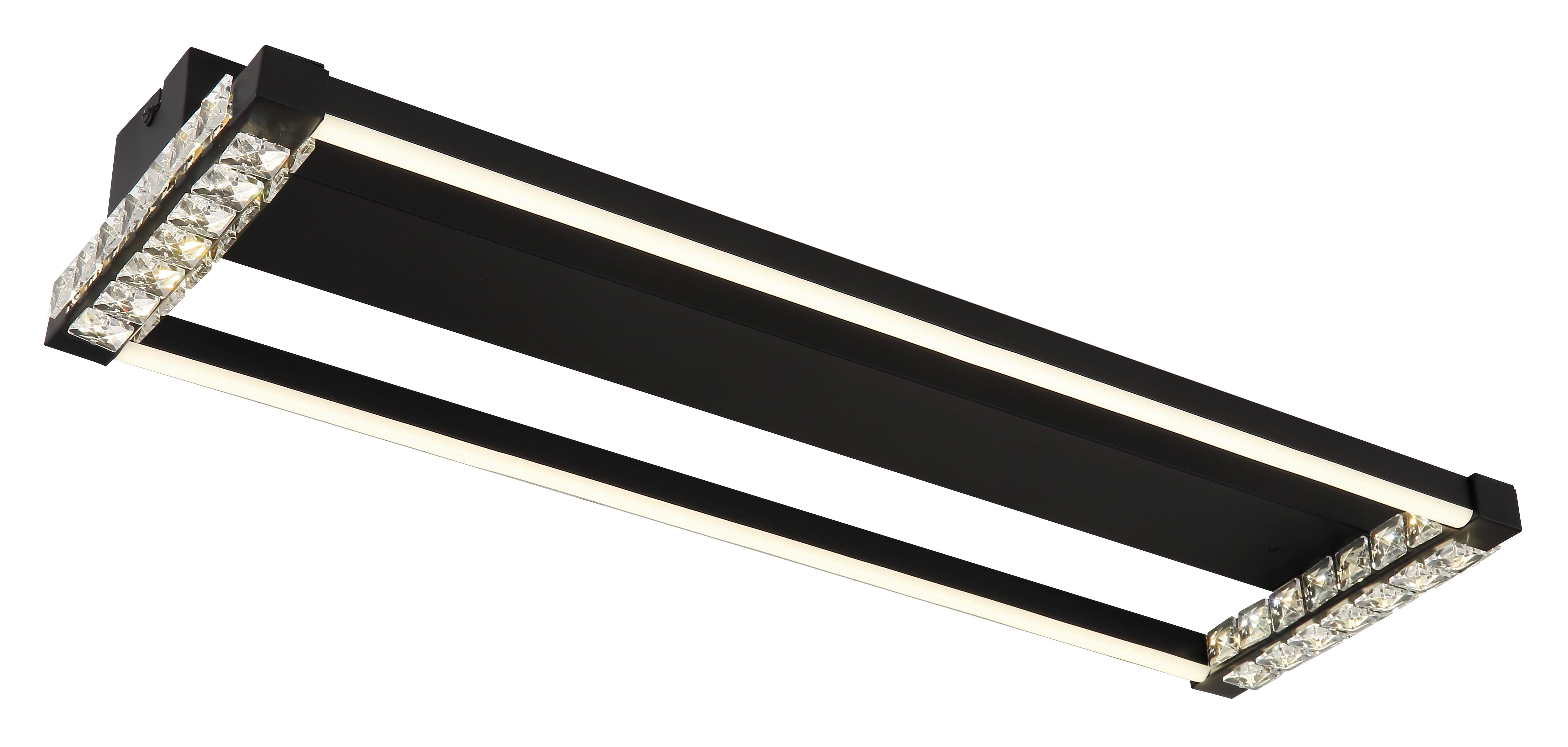 PLAFONNIER LED 67164D - clair/noir, Design, métal/matière synthétique (62,5/20,6/7cm) - Globo