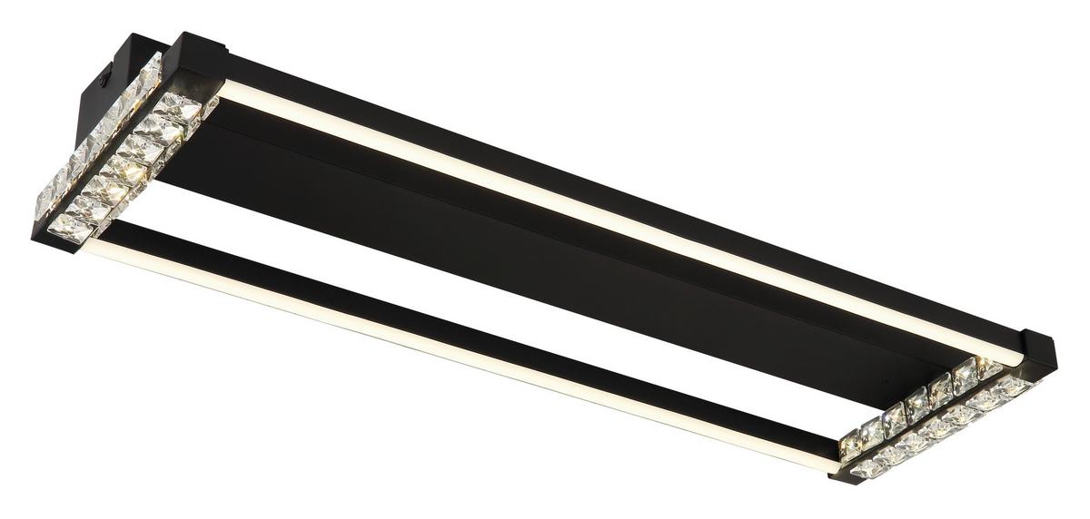 PLAFONNIER LED 67164D - clair/noir, Design, métal/matière synthétique (62,5/20,6/7cm) - Globo