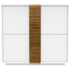 HOOGKAST GIOVANNI - Wit/Eikenkleuren, Modern, Houtcomposiet/Hout (120/123/40cm) - Premium Living