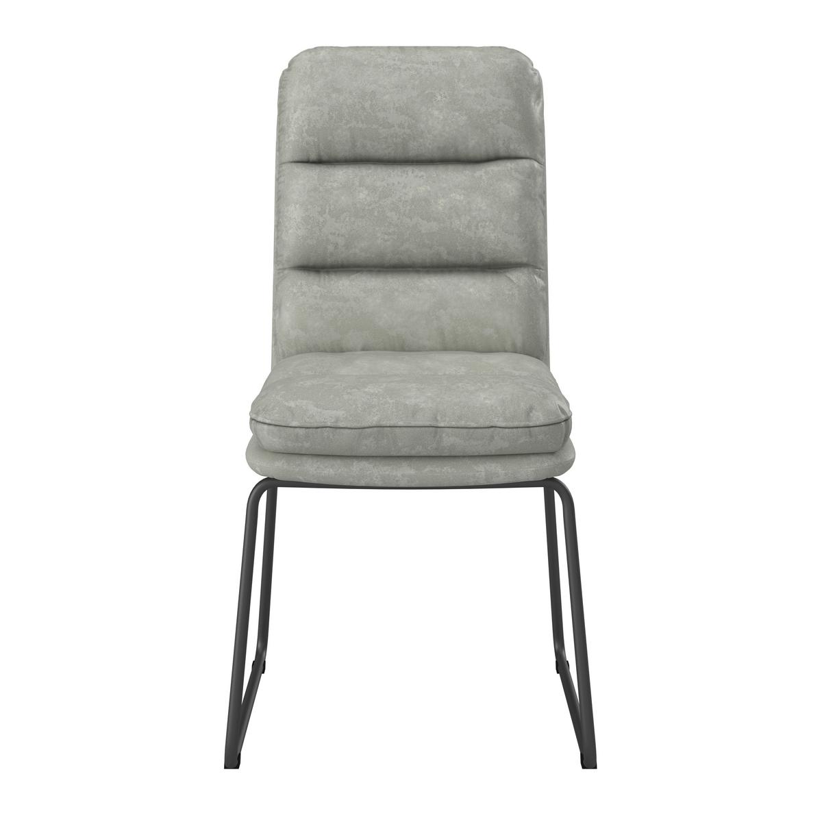 Stuhl Kona Hellgrau Webstoff Gepolstert - Dunkelgrau/Hellgrau, MODERN, Holz/Textil (51/90/62cm) - Bessagi Home