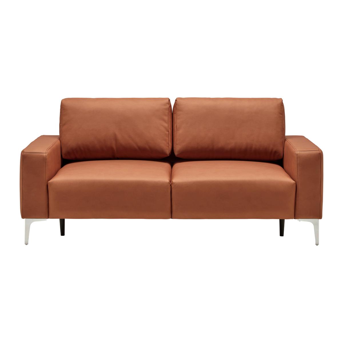 3-Sitzer-Sofa Custom Rostfarben - Chromfarben/Rostfarben, MODERN, Textil/Metall (182/85/92cm) - Mömax