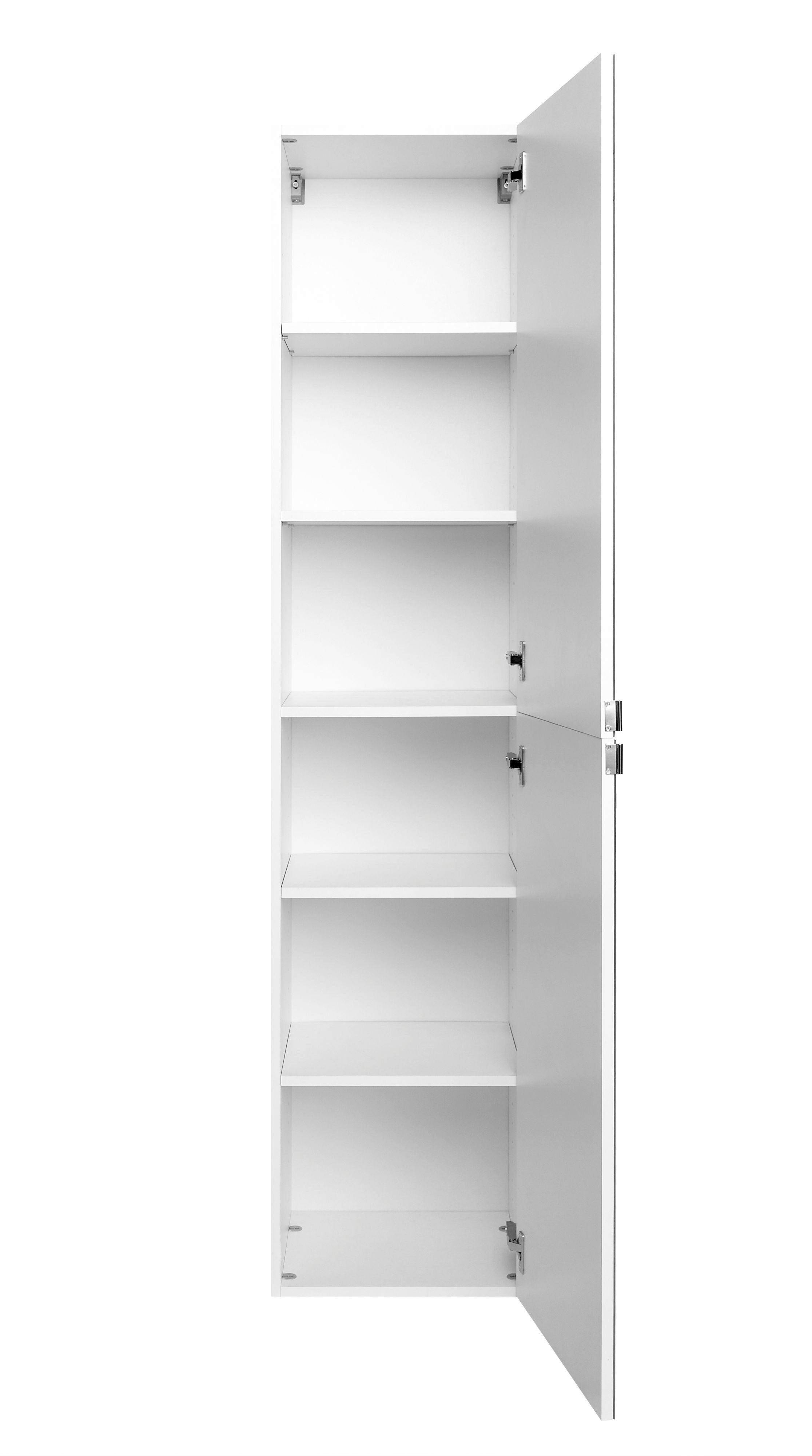 Seitenschrank Florida in Weiß - Chromfarben/Weiß, MODERN, Holzwerkstoff/Metall (40/180/35cm)