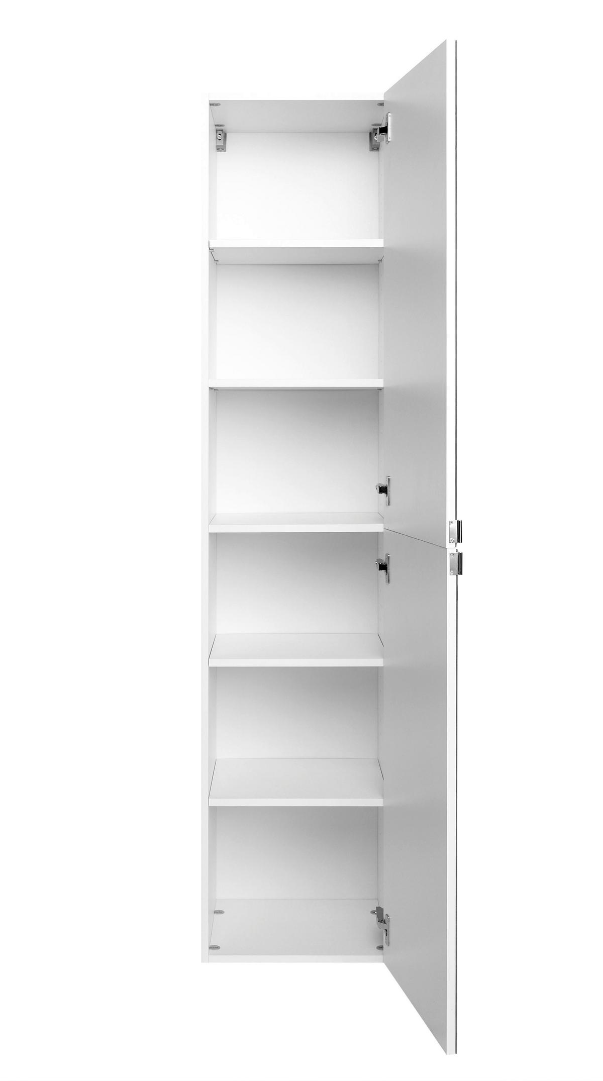 Seitenschrank Florida in Weiß - Chromfarben/Weiß, MODERN, Holzwerkstoff/Metall (40/180/35cm)
