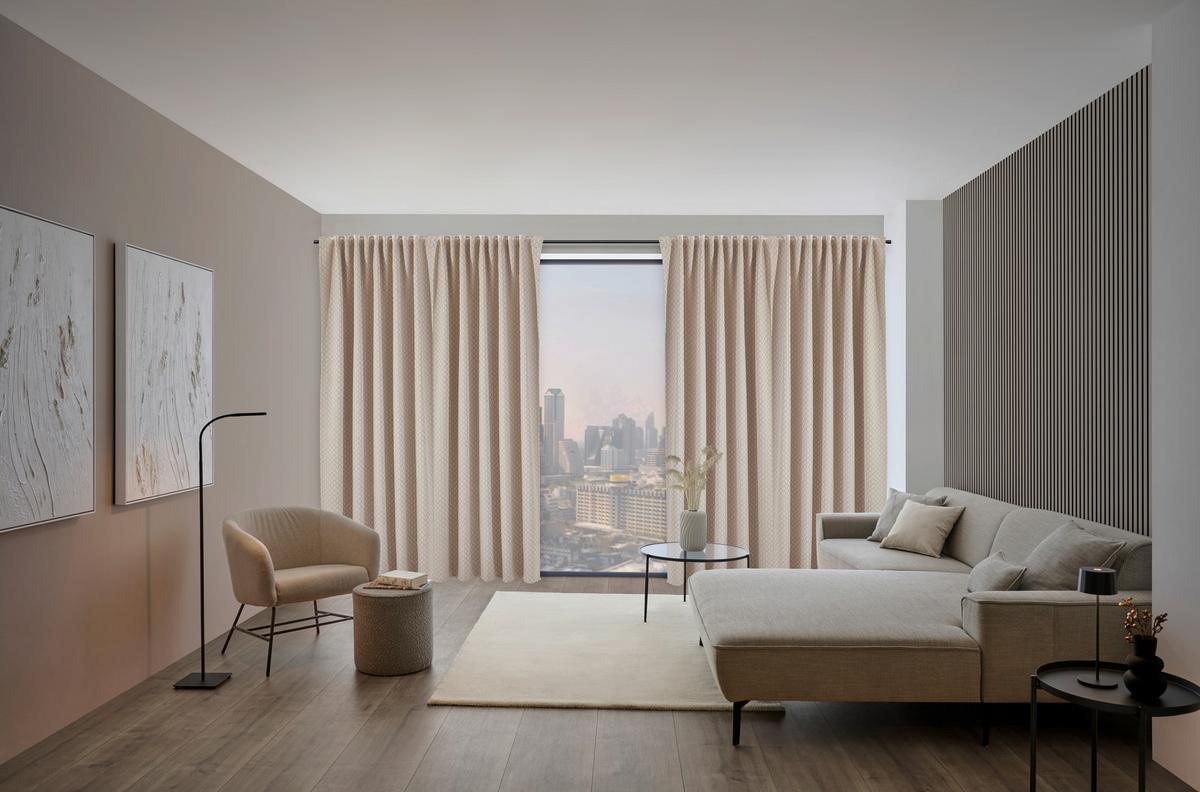 ZASŁONA GOTOWA LUNA - beżowy, Konventionell, tkanina (140/245cm) - Dieter Knoll