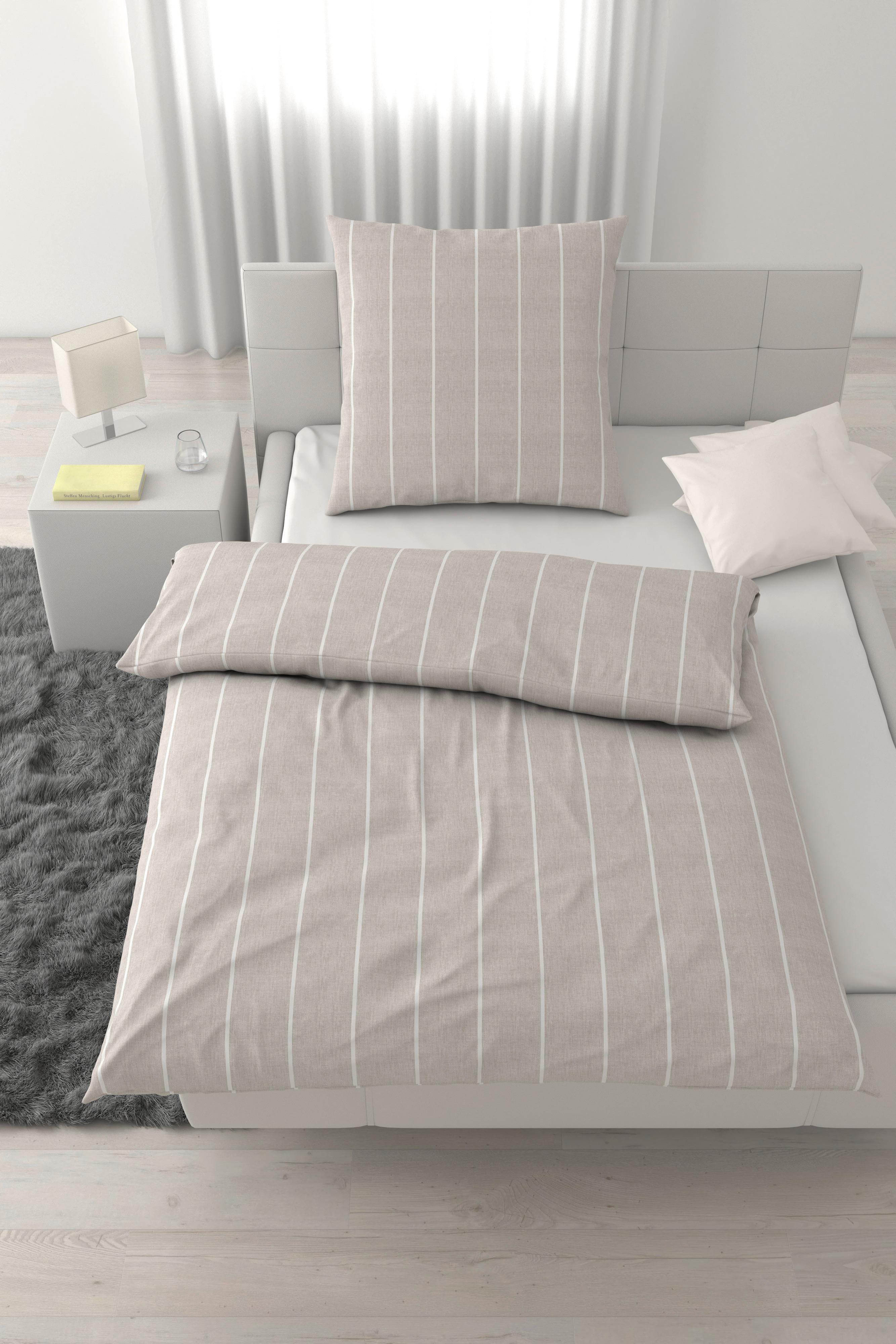 Bettwäsche Tyline XL Hellgrau ca. 220x155cm - Hellgrau, Textil (155/220cm) - Mömax
