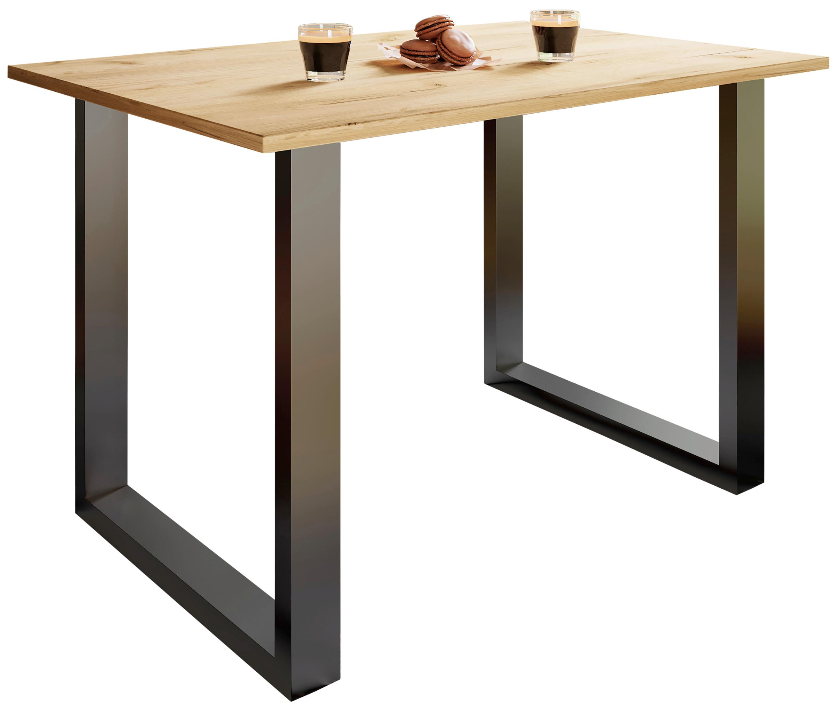 Jedilna Miza Xona, Barva Hrasta, Črna, 140x80cm - črna/medeni hrast, Basics, kovina/leseni material (140/80/76cm) - MID.YOU