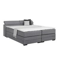Boxspringbett Sevilla Grau ca. 160x200cm - Schwarz/Grau, KONVENTIONELL, Holz/Kunststoff (160/200cm) - Premium Living