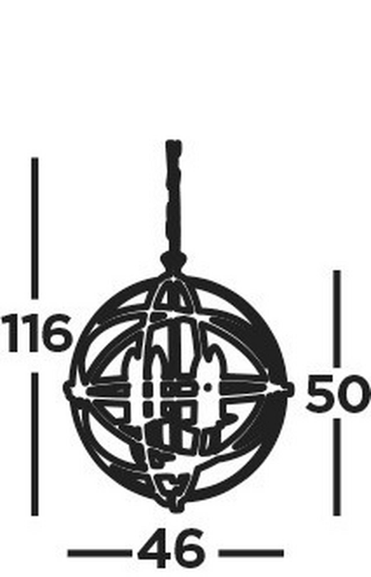 Függőlámpa Orbit 2474-4ab - sárgarézszínű, Design, fém (46/116cm)