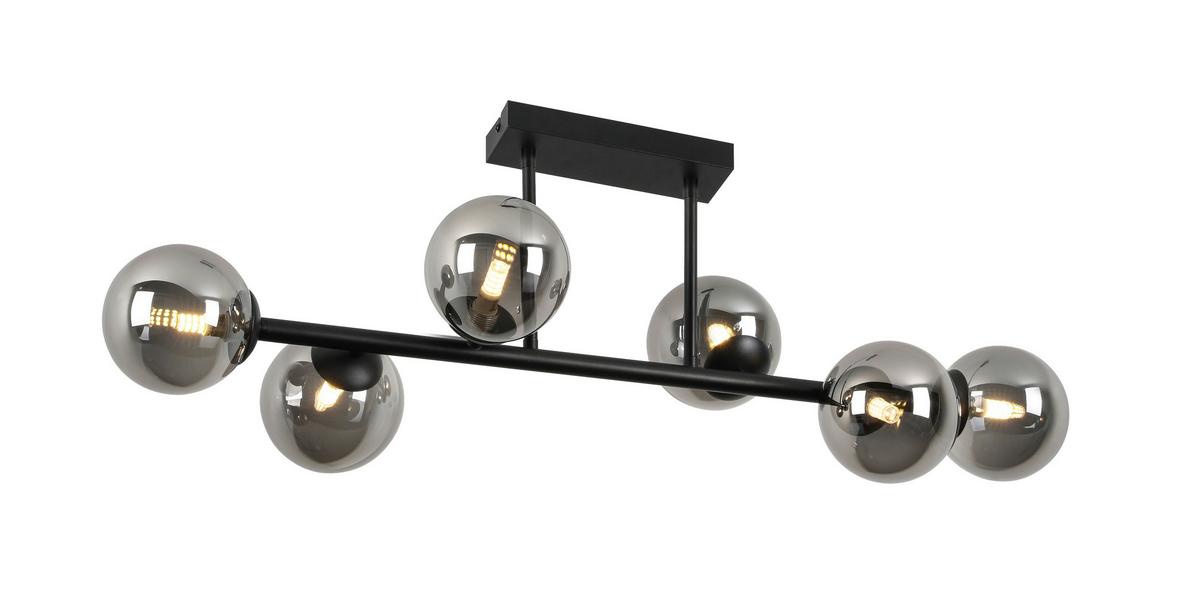 LAMPA SUFITOWA LISIB - czarny/kolor chromowy, Modern, metal/szkło (85/28/27cm) - Modern Living