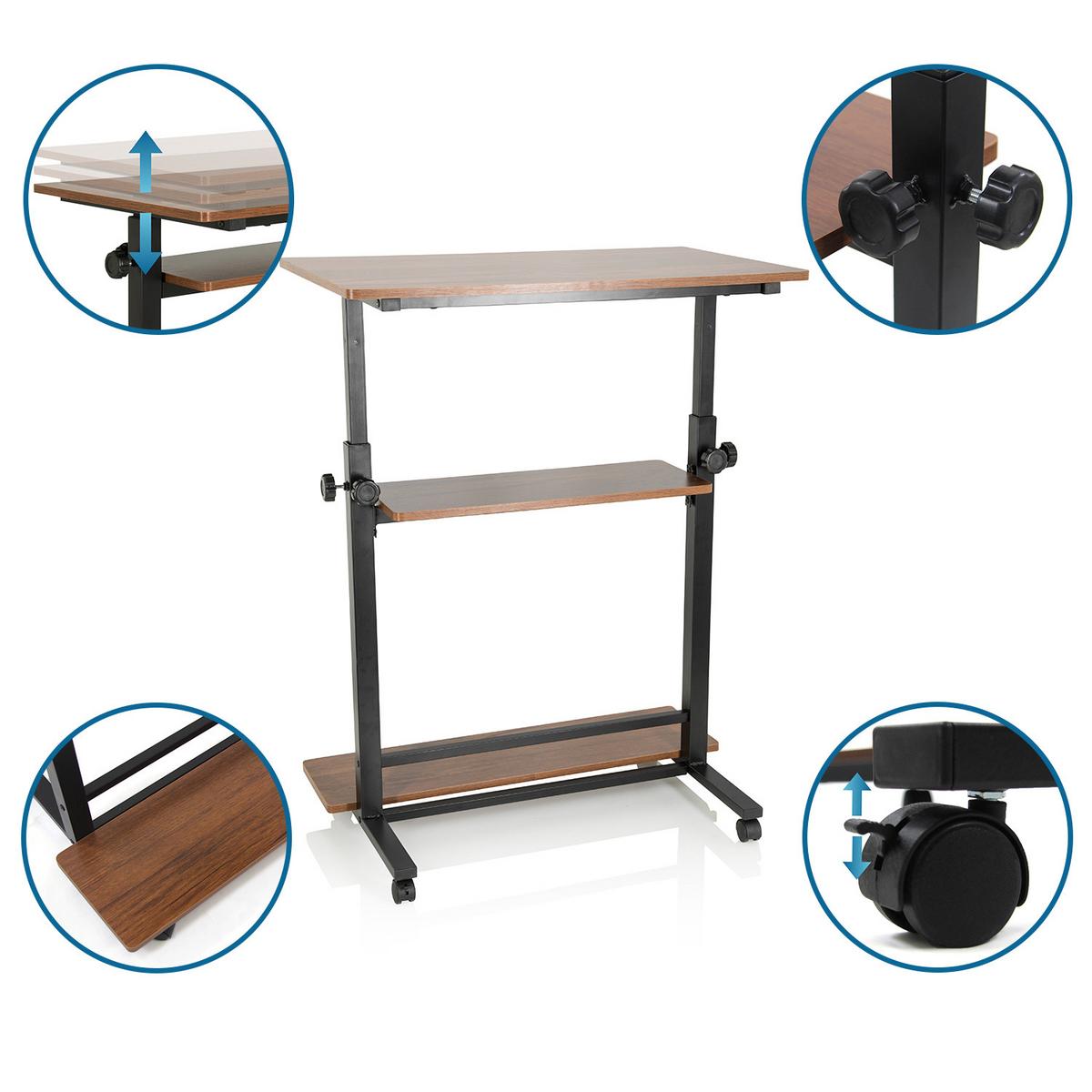 Pisalna Miza Workstation Ii, Črna, Hrast - črna/barva oreha, Basics, kovina/umetna masa (80/80x120/50cm) - MID.YOU