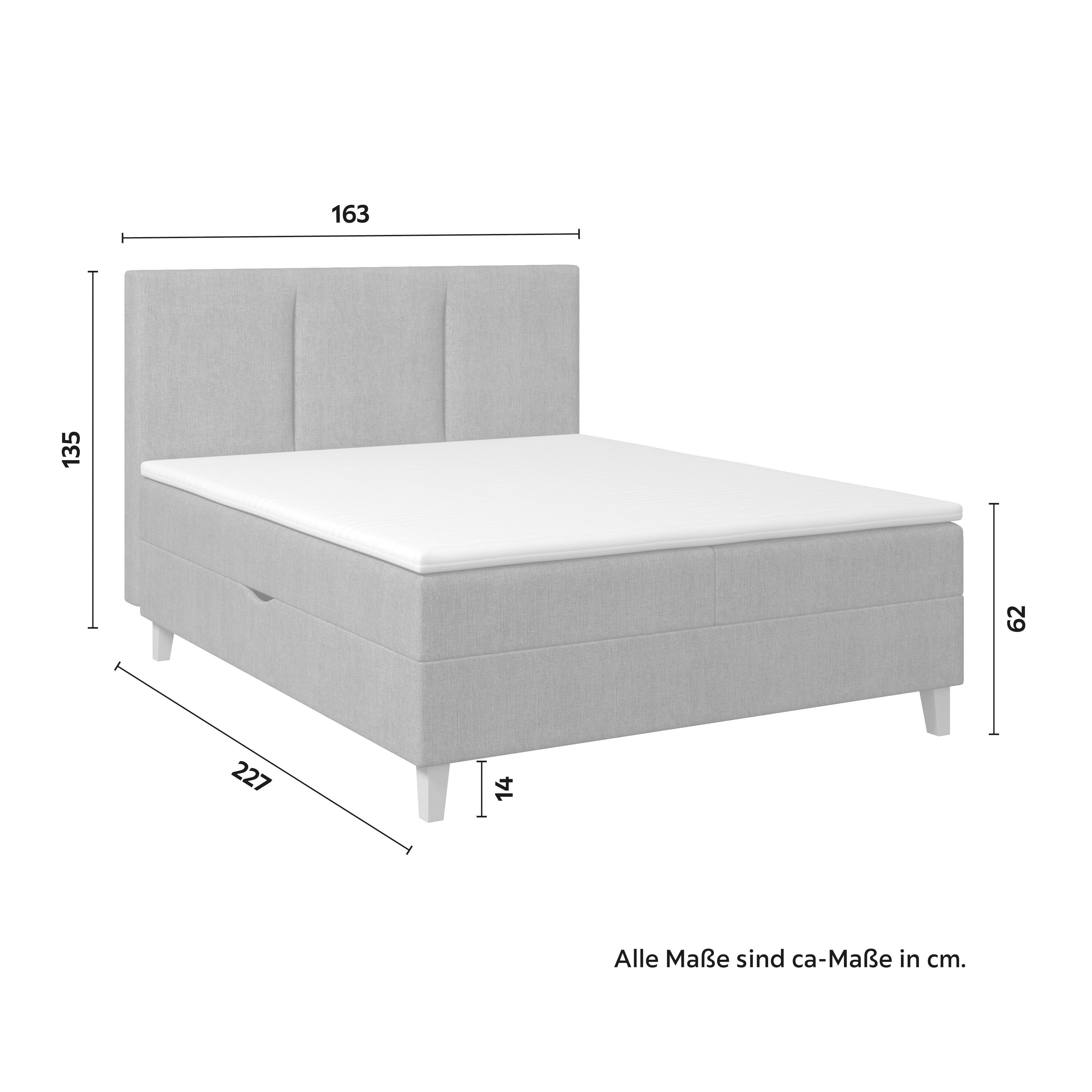 BOXSÄNG MONZA - brun/ekfärgad, Modern, trä/textil (160/200cm) - Bessagi Home