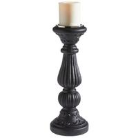 ŚWIECZNIK 89356 - czarny, Trend, szkło (14/14/38cm) - X-Mas