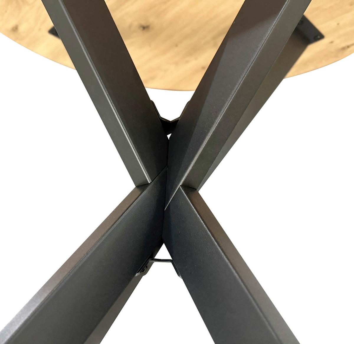 STÓŁ DO JADALNI MONTE - kolor dębowy/czarny, Modern, materiał drewnopochodny/metal (80/80/75cm) - MID.YOU