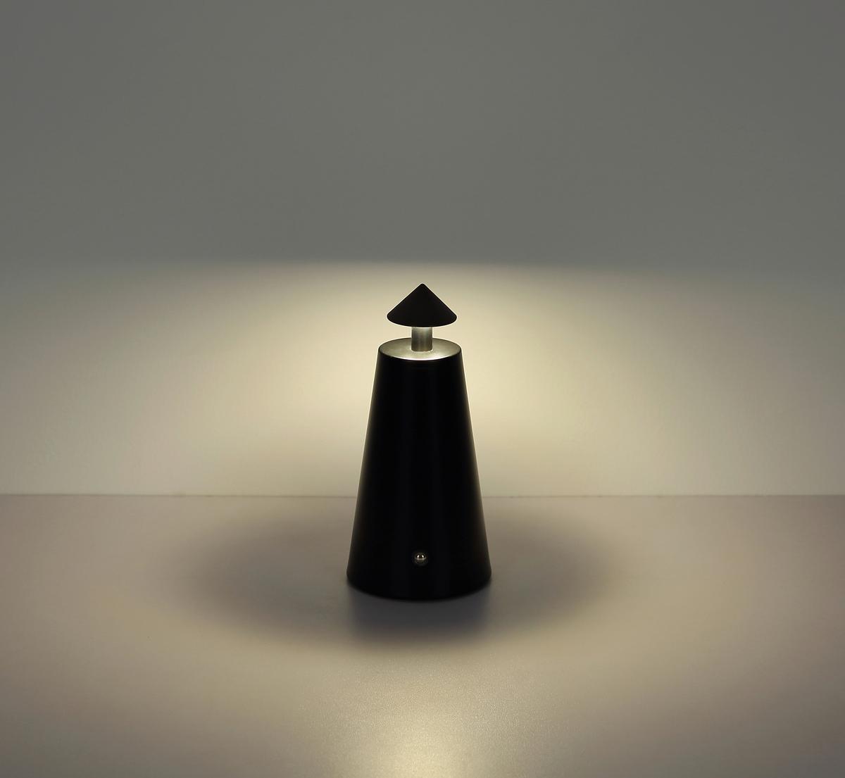 AKKU-TISCHLEUCHTE 21037S LIVA - Weiss/Schwarzchrom, Design, Kunststoff/Metall (9/19cm) - Globo