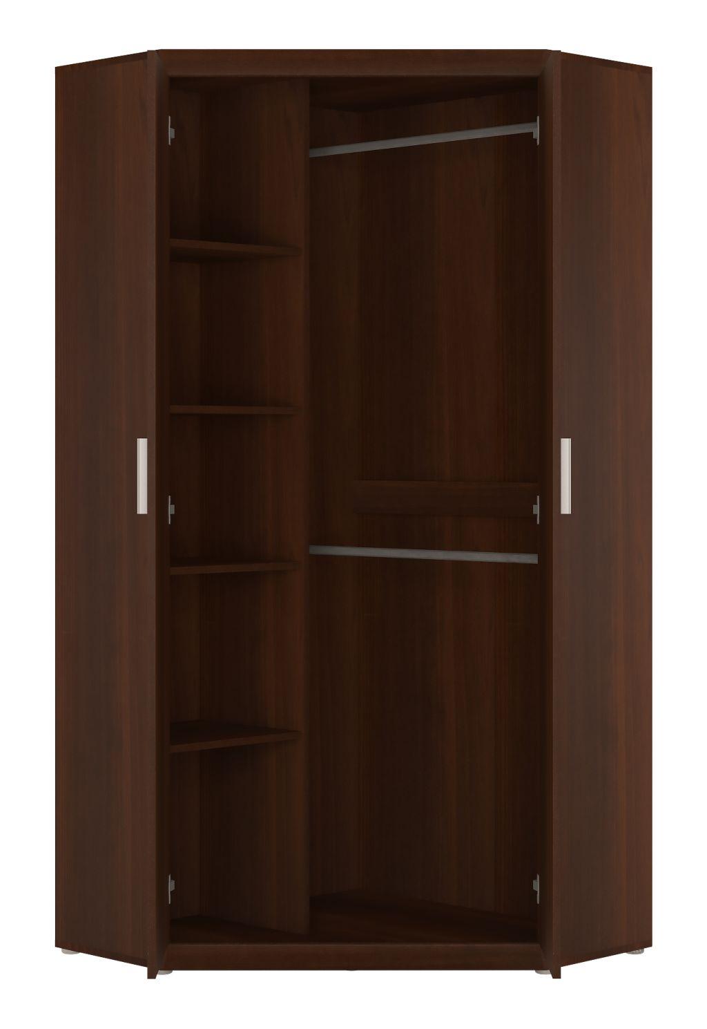 Sarok Ruhásszekrény Imperial-D - króm/dió, Konventionell, műanyag/faalapú anyag (93/195/93cm)