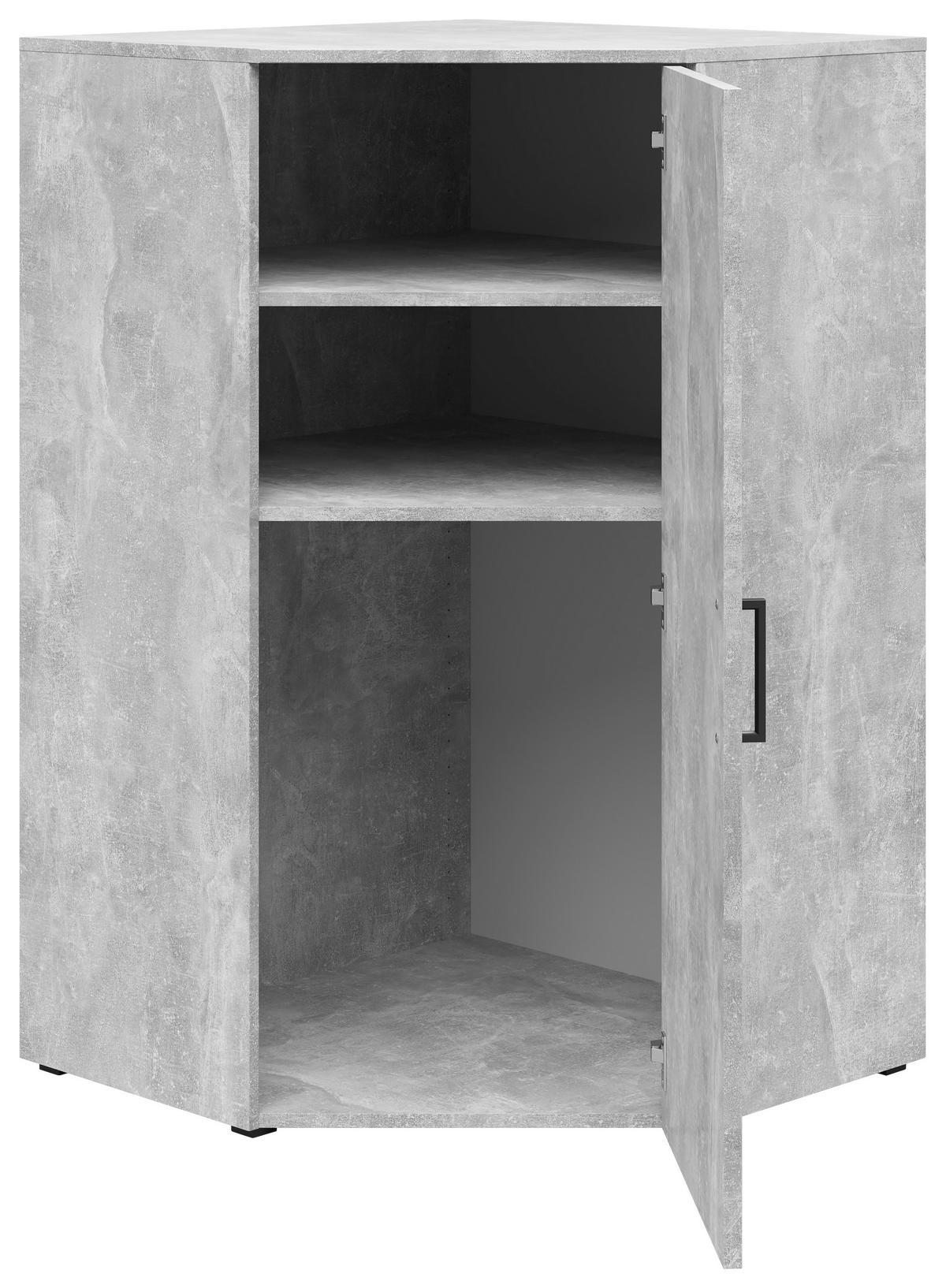 Eckkommode Multistauraum Grau - Schwarz/Grau, Modern, Holzwerkstoff/Kunststoff (71,5/115/71,5cm) - Premium Living