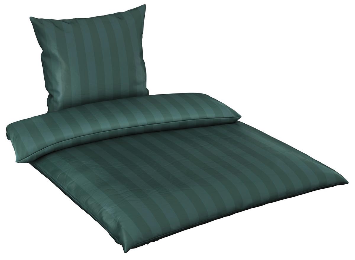 POŚCIEL DOBBY - ciemnozielony, Konventionell, tkanina (135/200cm) - Novel