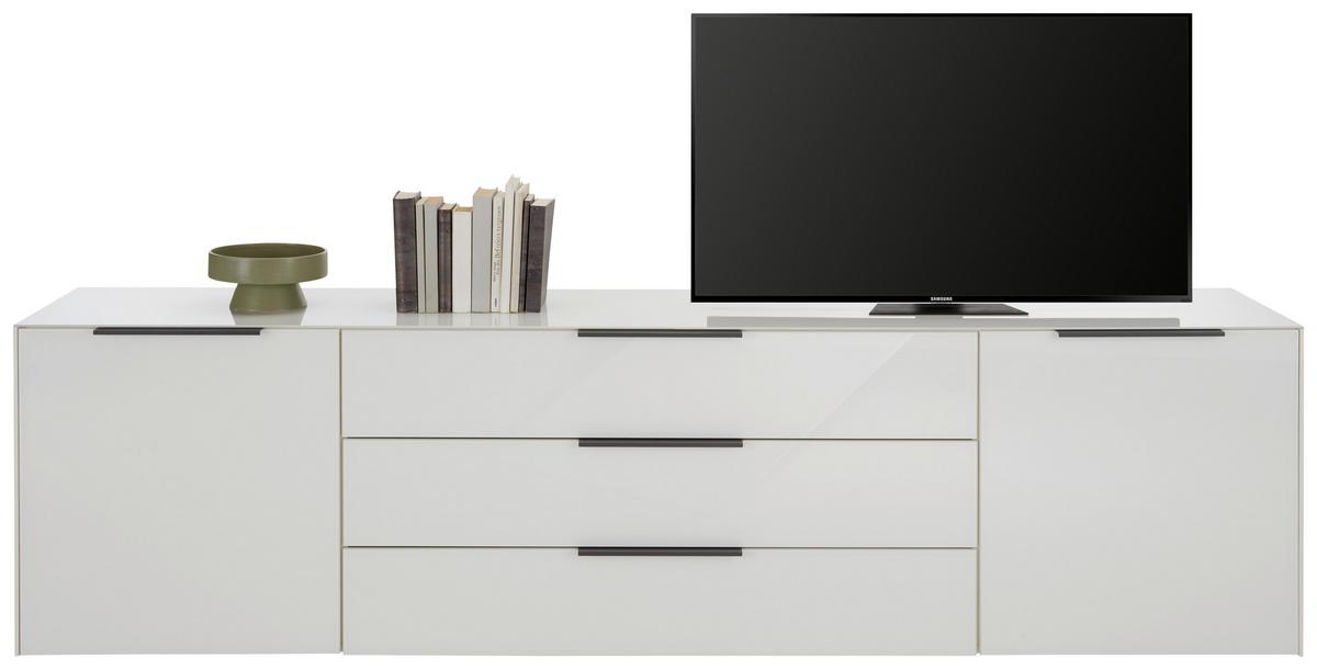 Nizka Omarica Max Box, Bela - barve nerjavečega jekla/črna, Moderno, kovina/umetna masa (235/63/45cm) - Premium Living
