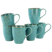 Set Skodelic Water, 6-Delni - turkizna, Trend, keramika (300ml) - Creatable