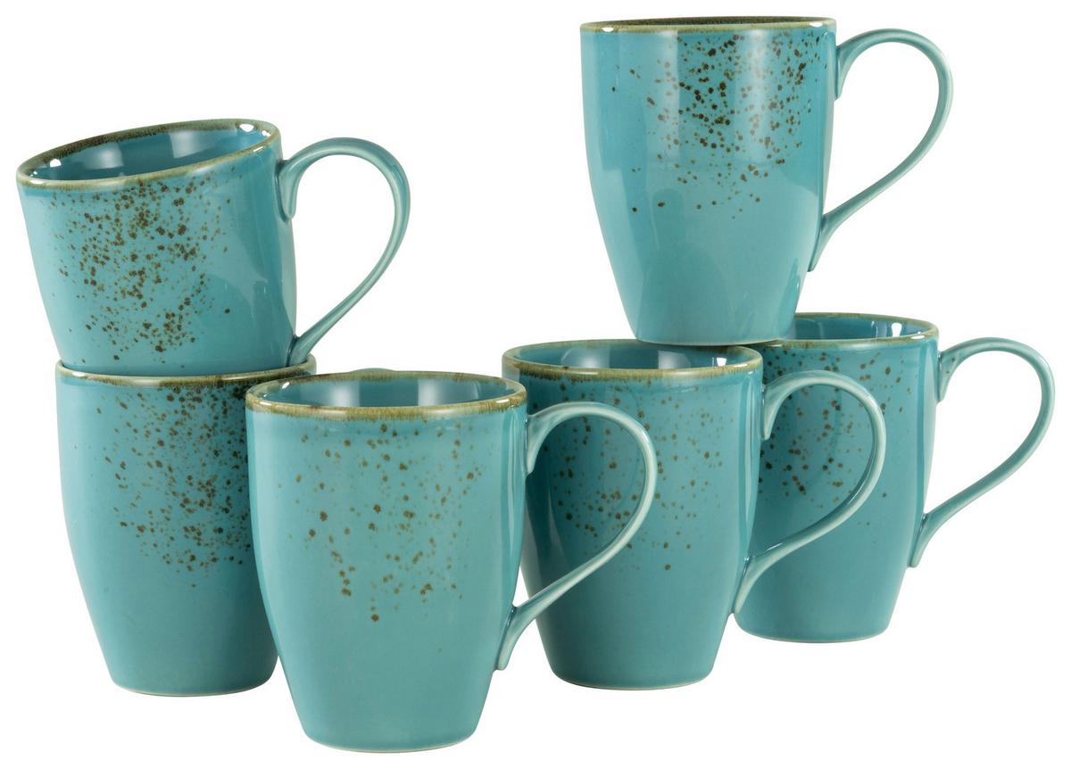 Set Skodelic Water, 6-Delni - turkizna, Trend, keramika (300ml) - Creatable