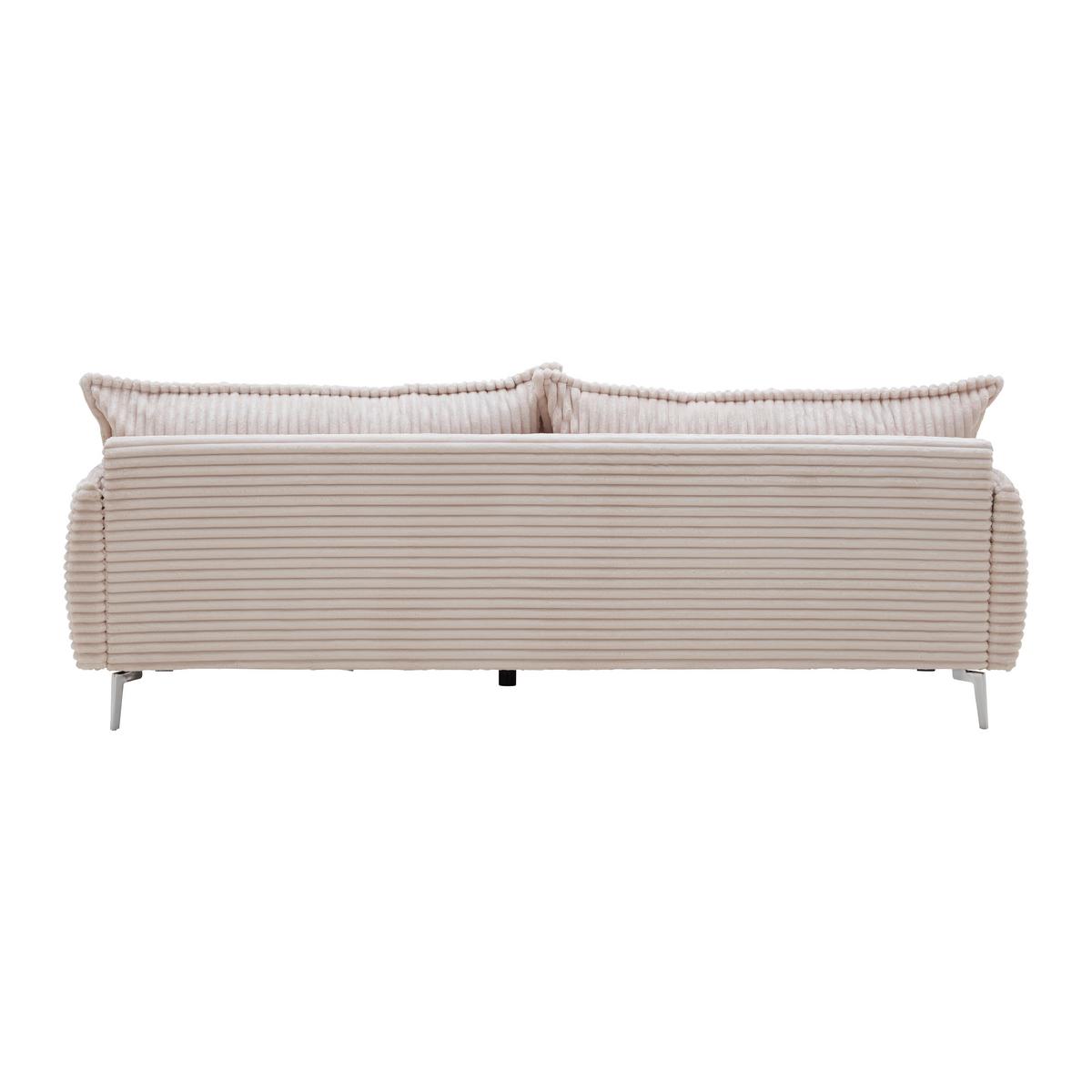 Bigsofa Kiss in Weiß - Chromfarben/Weiß, MODERN, Holzwerkstoff/Textil (241/90/117cm) - Mömax