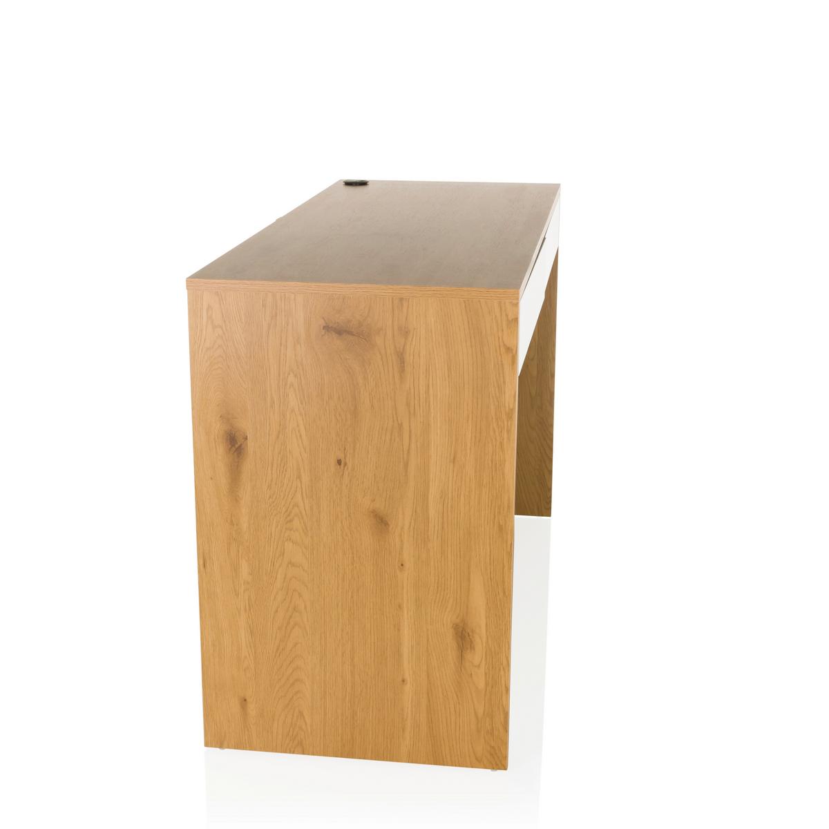 Pisalna Miza Berga, Bela, Barva Hrasta - barve hrasta/bela, Moderno, leseni material (120/50/78cm) - MID.YOU