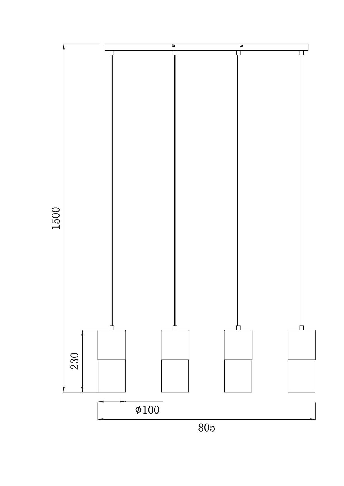 Hängeleuchte Monaco Graubraun max. 160 Watt - Graubraun, Trend, Glas/Metall (80,5/10/150cm) - Novel