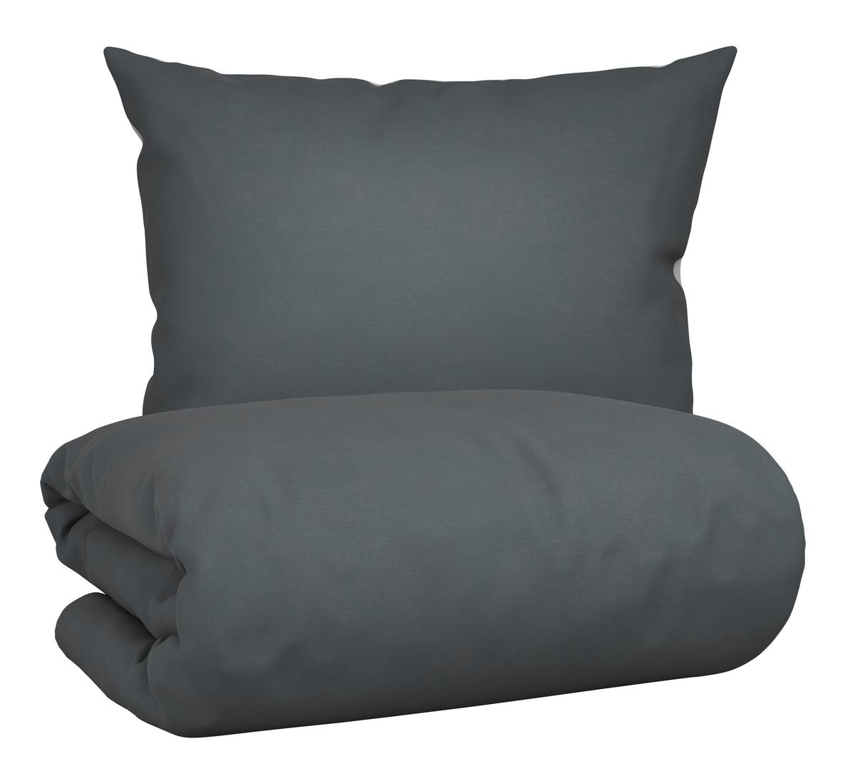 Bettwäsche Annika in Anthrazit ca. 140x200cm - Anthrazit/Silberfarben, Textil (140/200cm) - Modern Living