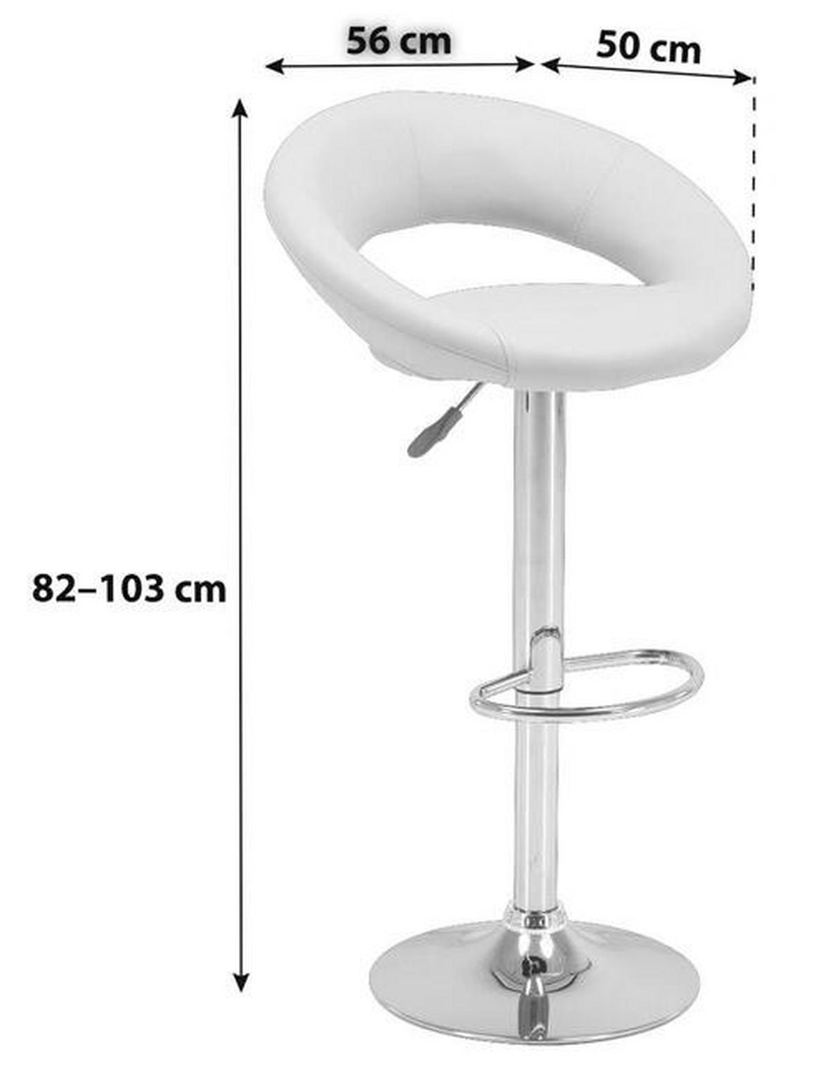 Barski Stol Scott, Siva - barve kroma/siva, Moderno, kovina/umetna masa (56/82-103/50cm)