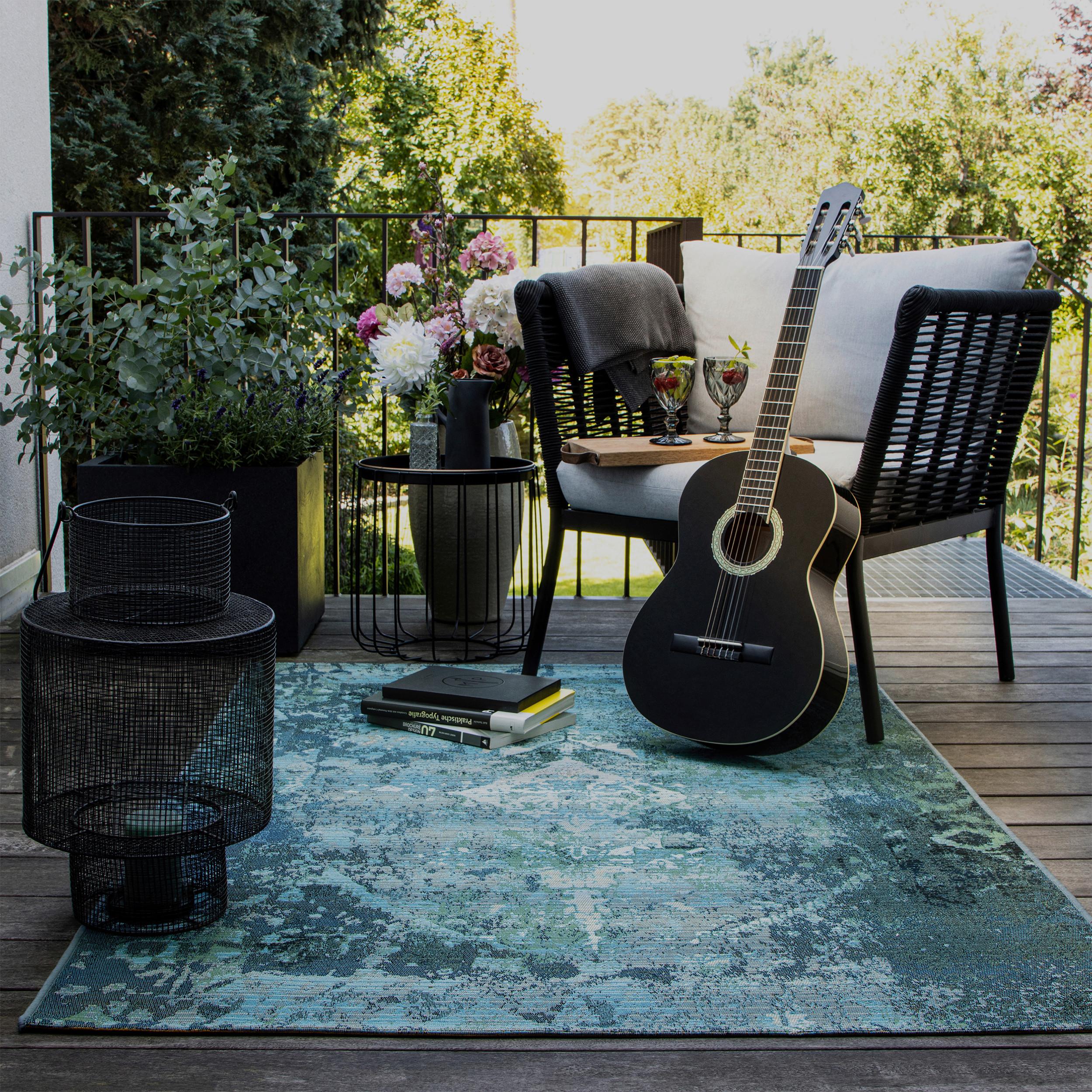 Outdoorteppich my Gobelina Weiß/Hellblau ca. 160x230cm - Weiß/Hellblau, Design, Textil (160/230cm) - Obsession