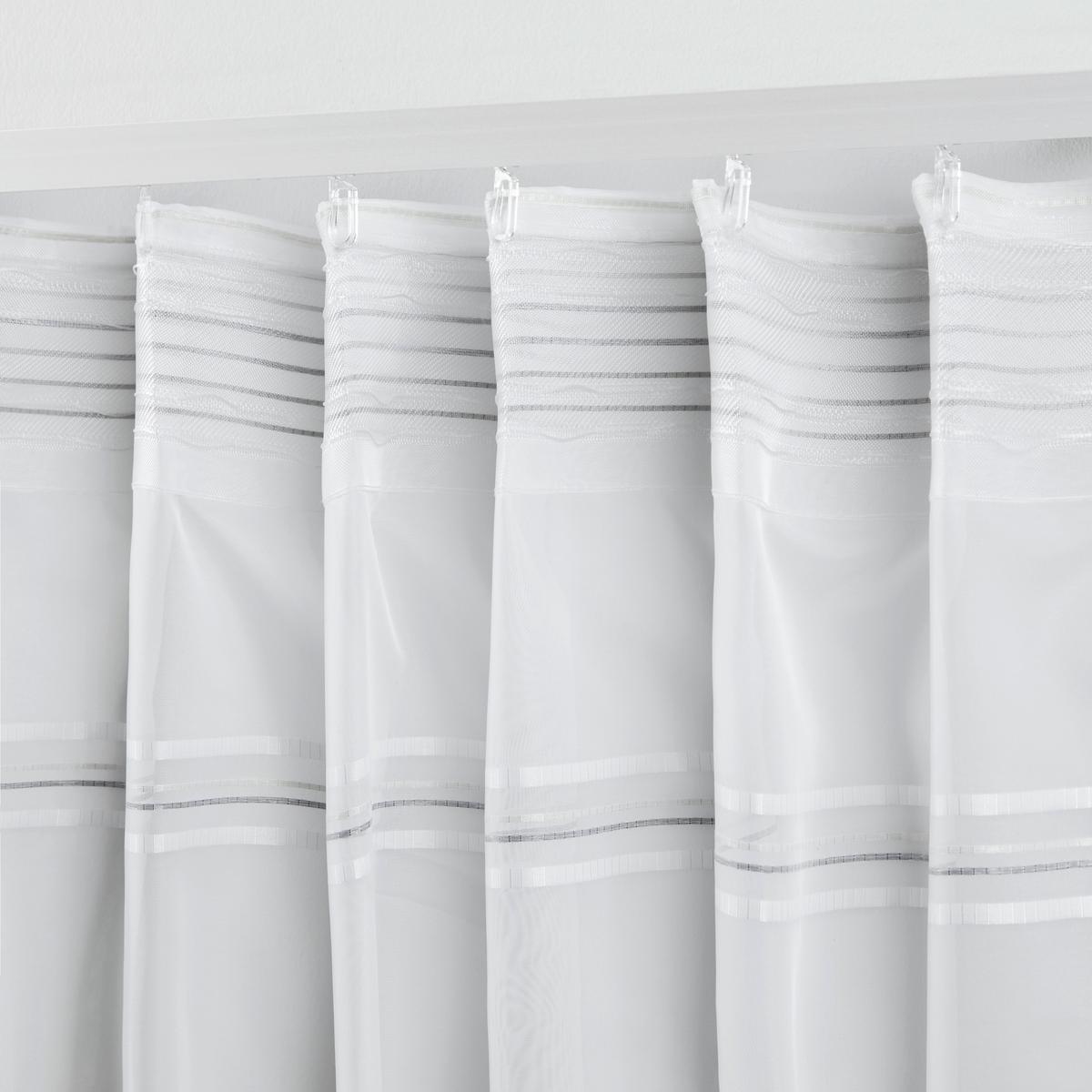 Perdea prefabricată Louis - alb/gri, Konventionell, textil (140/245cm) - Modern Living