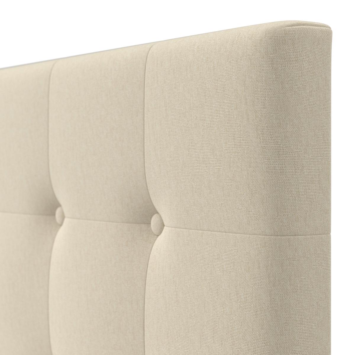 Polsterbett Frederico Creme ca. 180x200 cm - Creme/Schwarz, MODERN, Holzwerkstoff/Kunststoff (180/200cm) - Bessagi Home