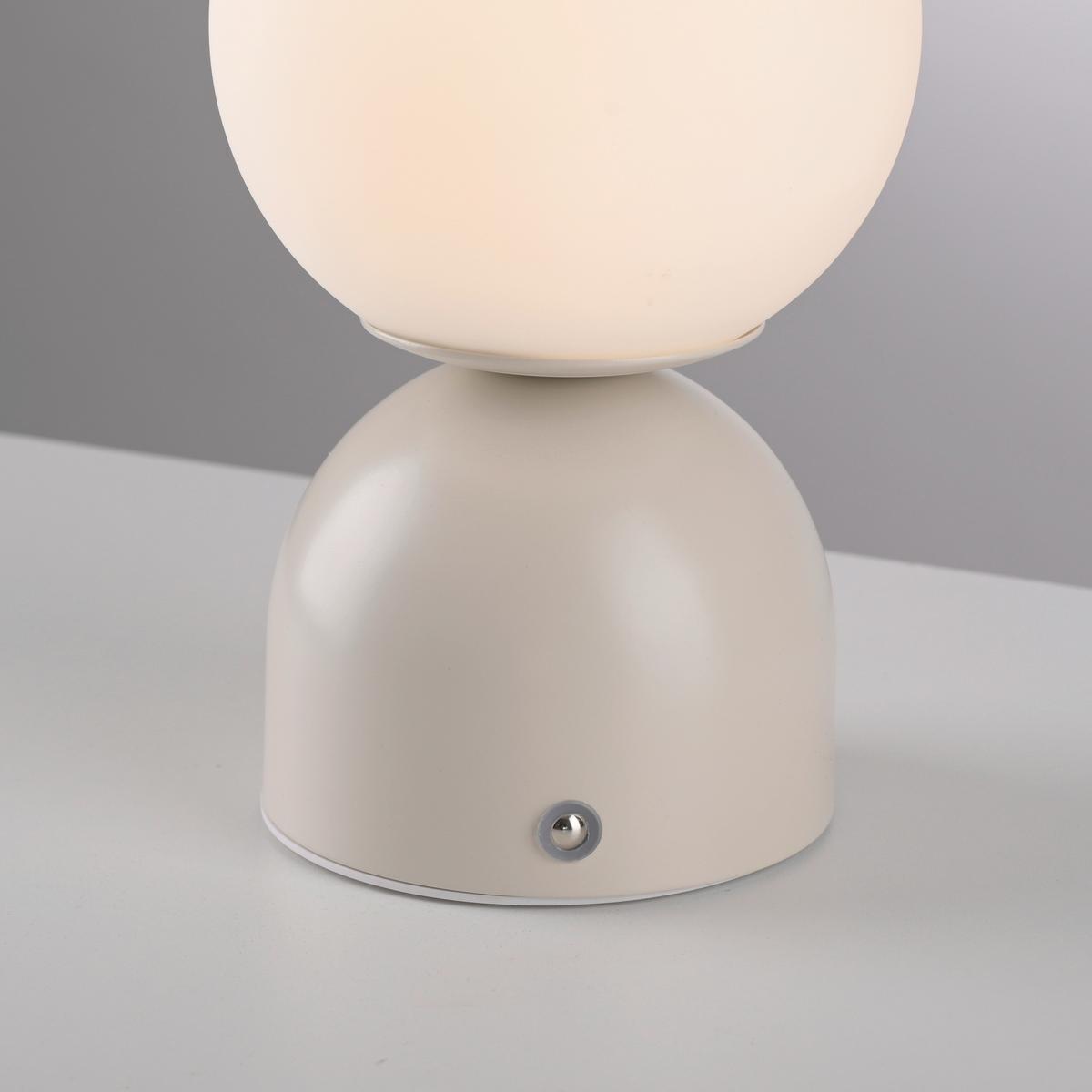 LAMPA STOŁOWA Z AKUMULATOREM 19218-39 RUDI - kolor piaskowy, Design, tworzywo sztuczne/metal (12/12/20cm) - Schöner Wohnen