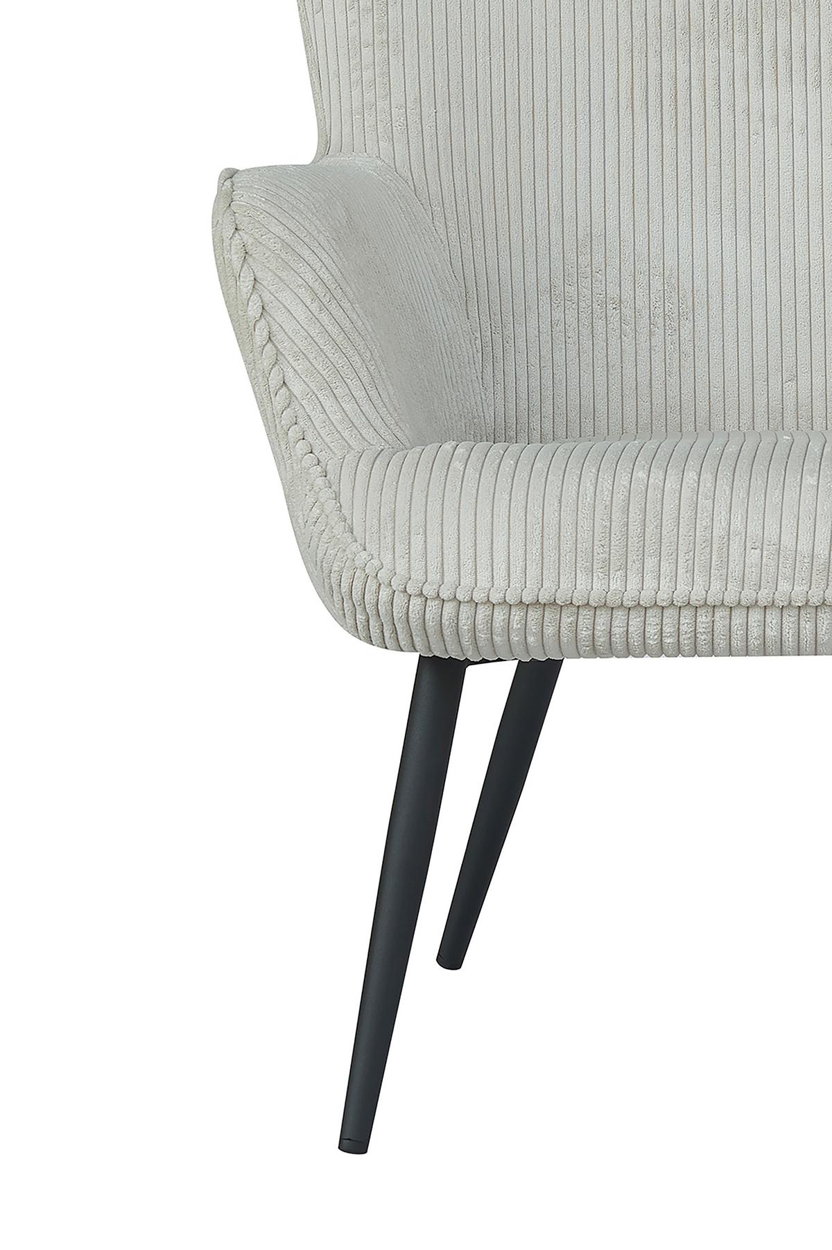 Sessel Uta Elfenbein Cord - Elfenbein/Schwarz, Basics, Textil/Metall (72/97/80cm) - MID.YOU