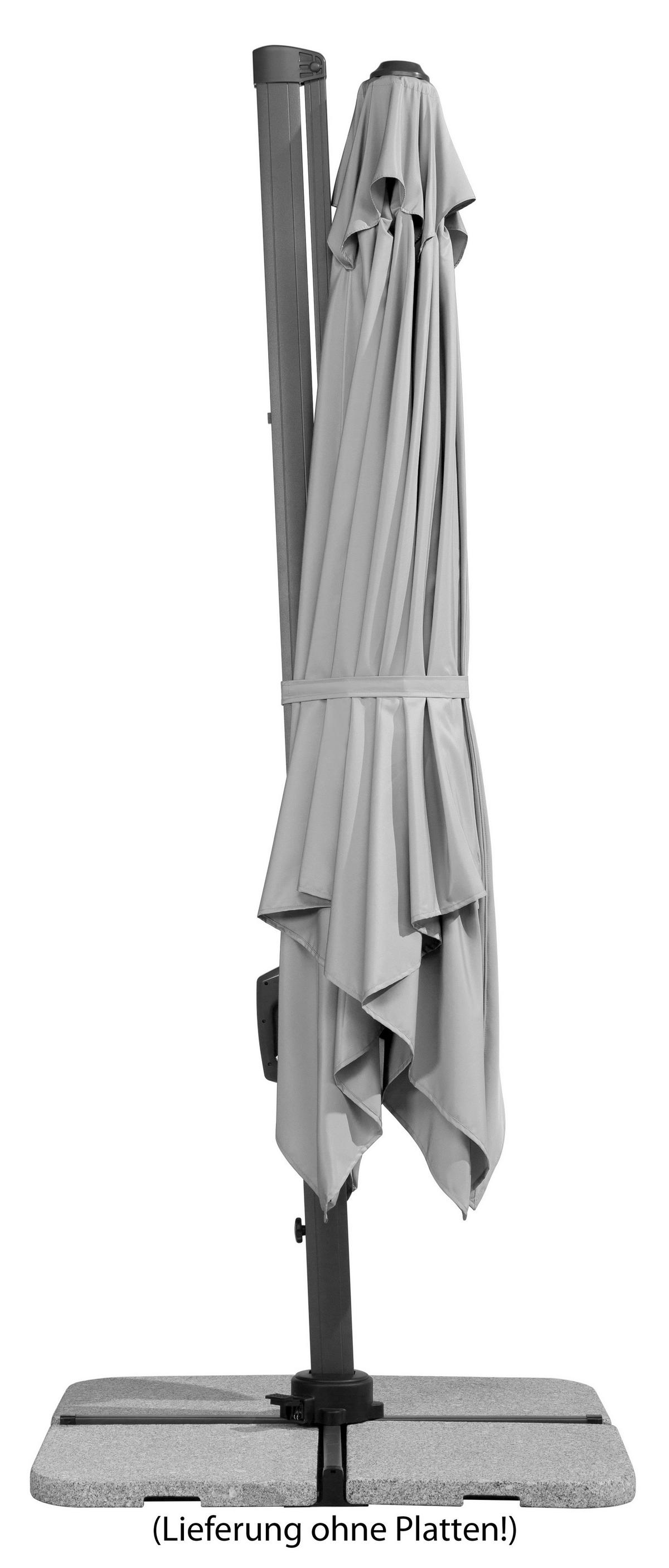 Ampelschirm Rhodos Hellgrau - Anthrazit/Hellgrau, Basics, Textil/Metall (358/263/300cm) - Schneider