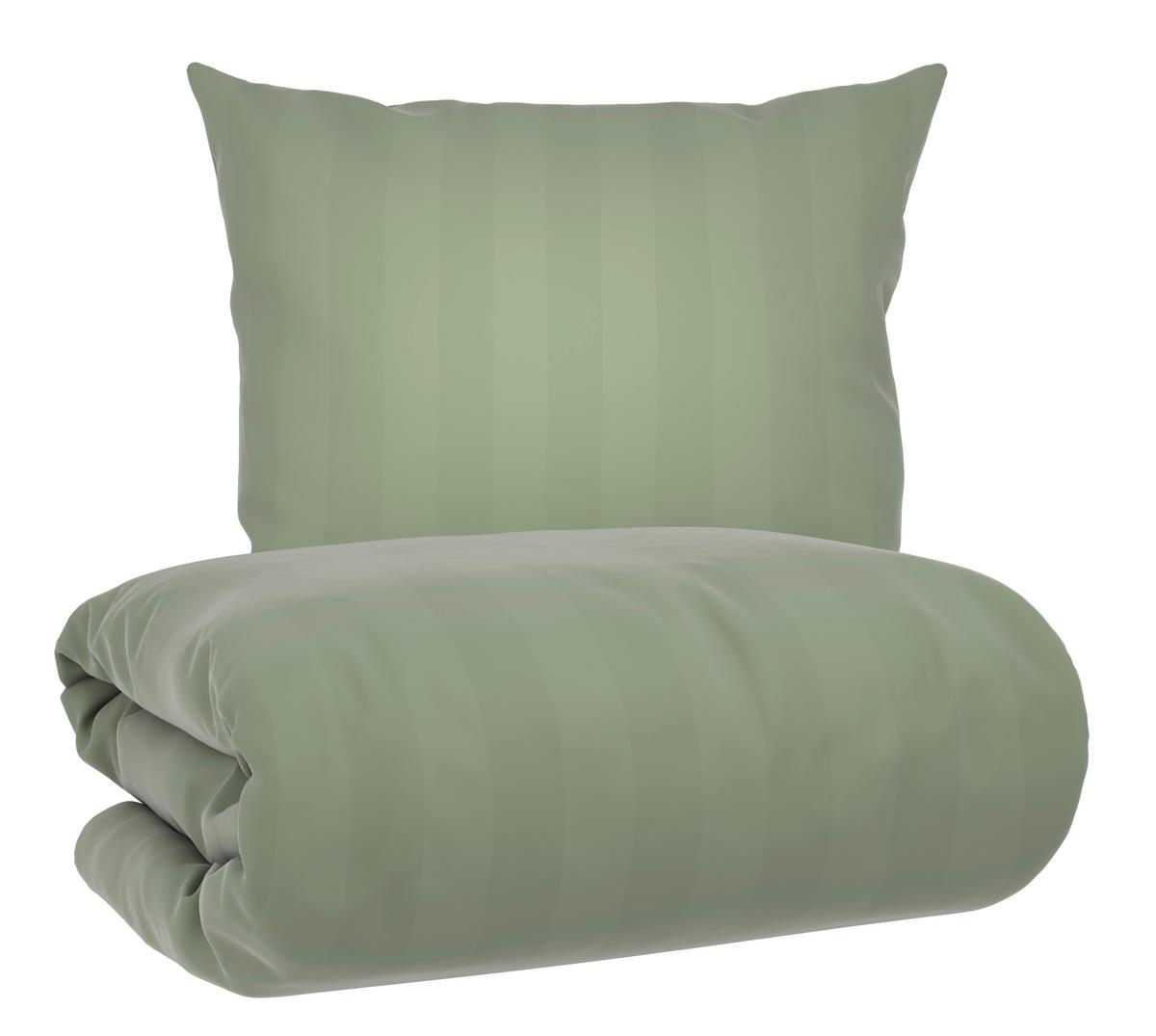 Bettwäsche Xenia Streif Hellgrün ca. 135x200cm - Hellgrün, MODERN, Textil (135/200cm) - Premium Living