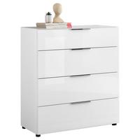 Kommode Siena Weiss - Chromfarben/Weiss, Modern, Glas/Holzwerkstoff (90/99/40cm) - Mömax