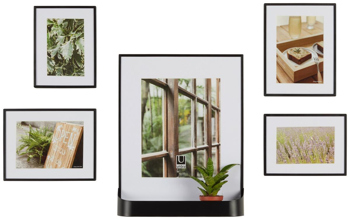 Képkeretszett Brass - fekete, műanyag/faalapú anyag - Modern Living