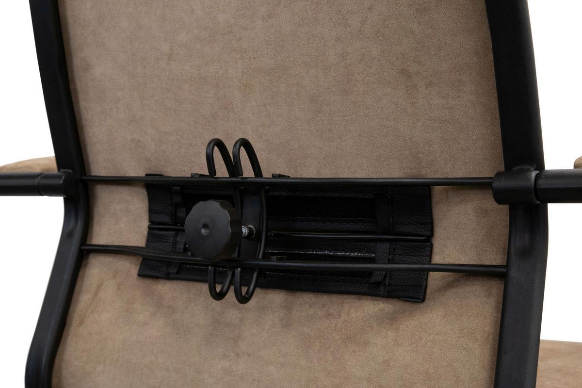 Chefsessel Zora II Comfort in Beige - Beige/Messingfarben, Modern, Textil/Metall (68/124-134/71cm) - Premium Living