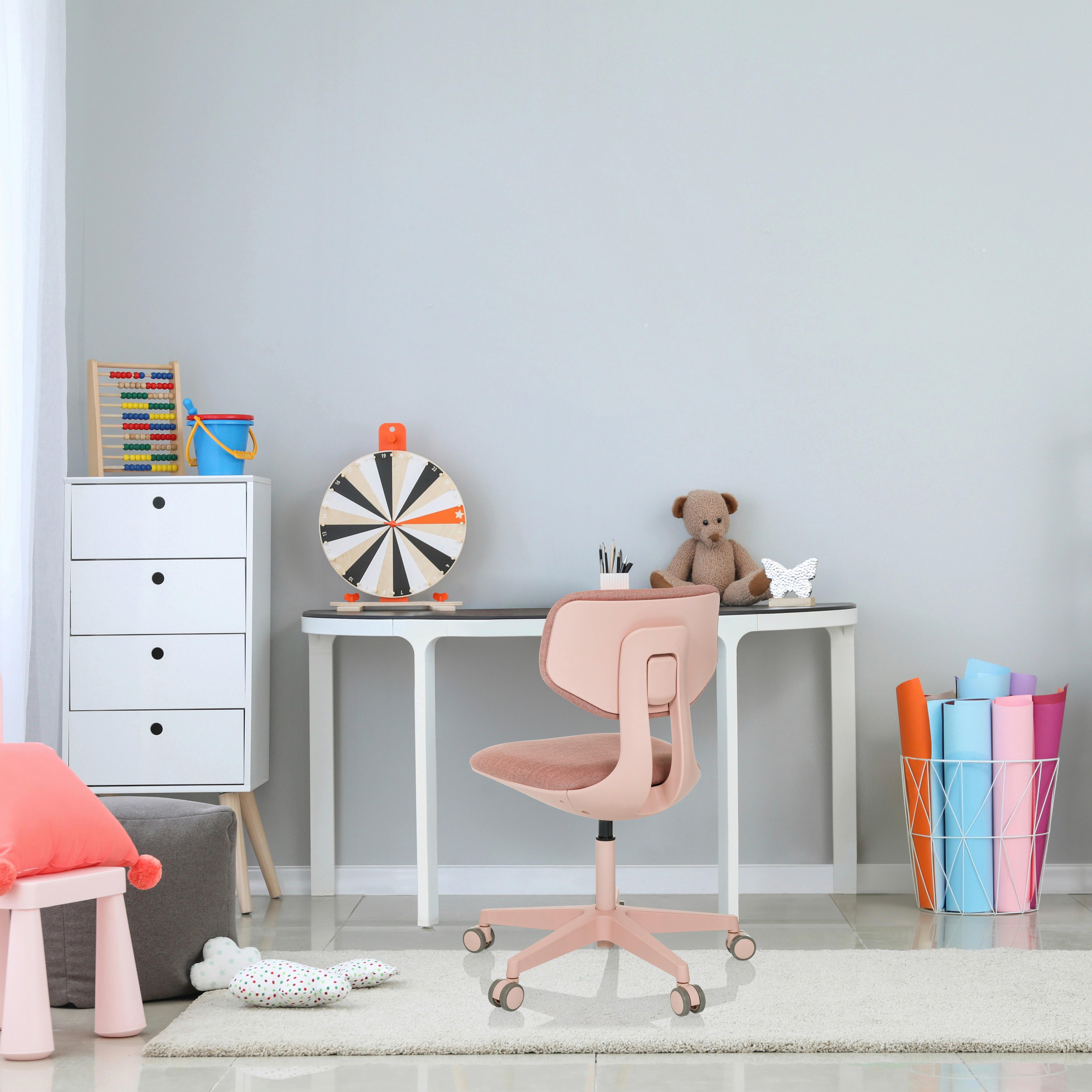 Otroški Vrtljivi Stol Kid Colore, Roza - roza, Moderno, umetna masa/tekstil (51/72- 87/51cm) - MID.YOU