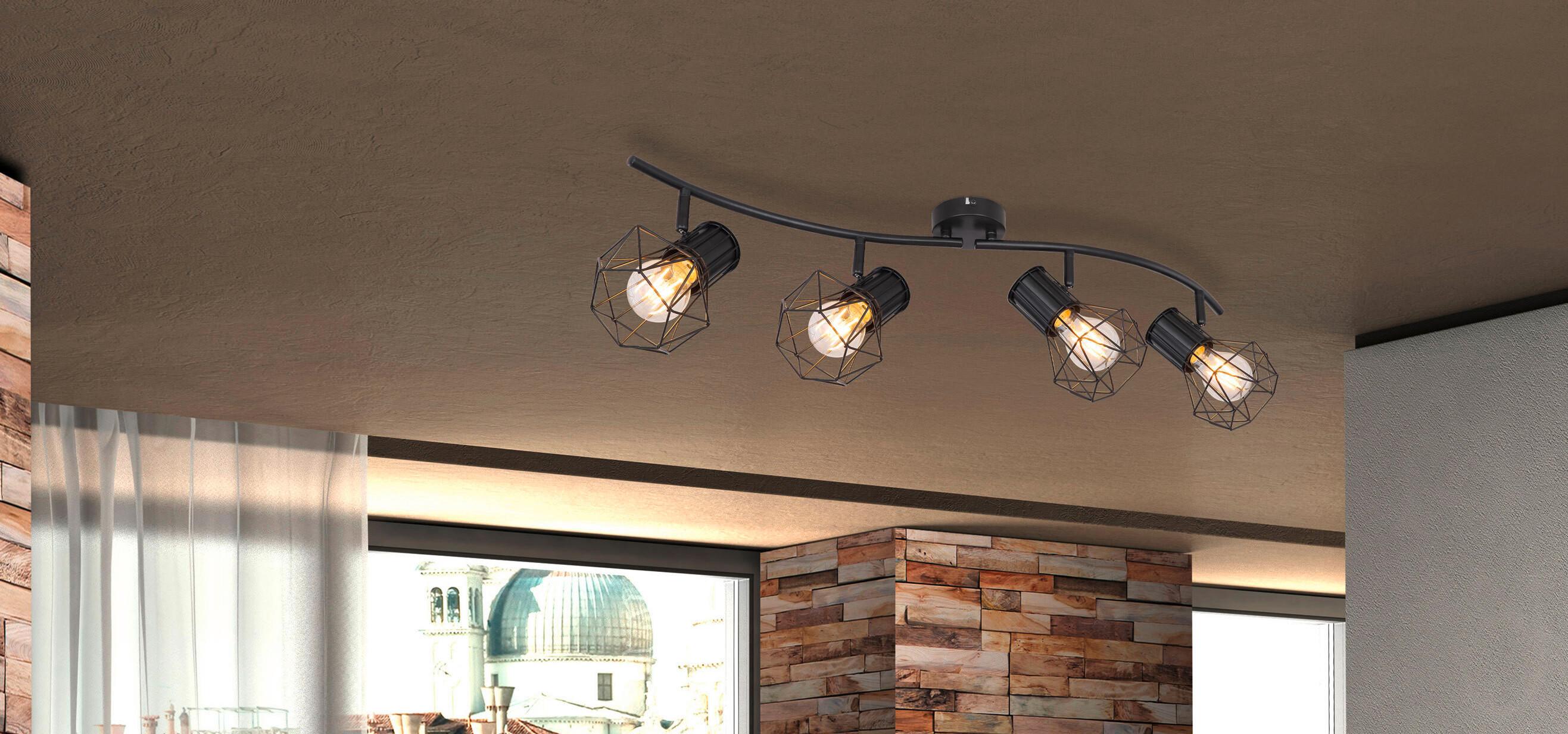 Strahler Priska Schwarz max. 40 Watt - Schwarz, KONVENTIONELL, Metall (80/22,5/19cm) - Globo
