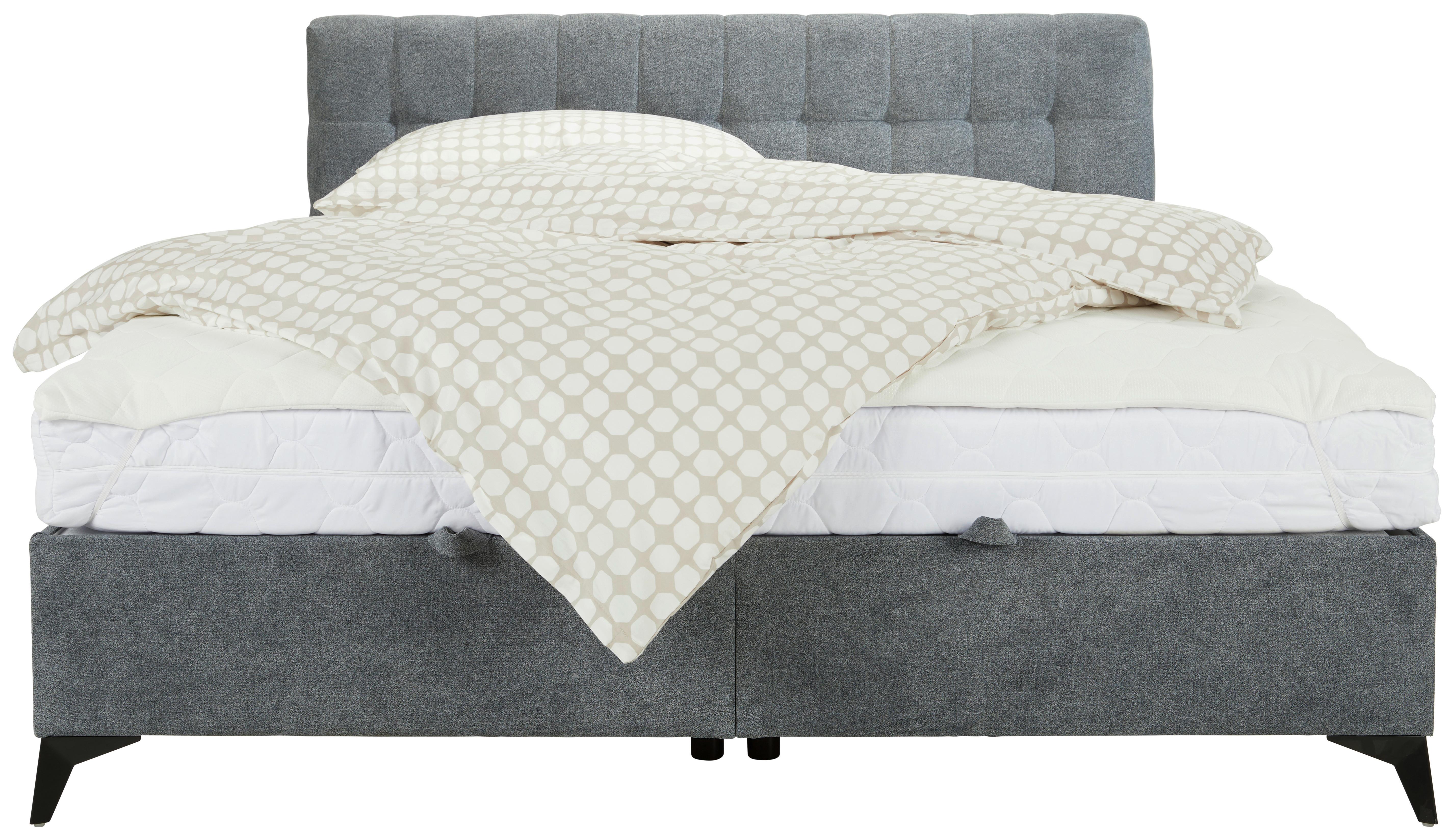 Boxbett Magic in Grau ca. 180x200cm - Schwarz/Grau, KONVENTIONELL, Holzwerkstoff/Kunststoff (180/200cm) - Mömax