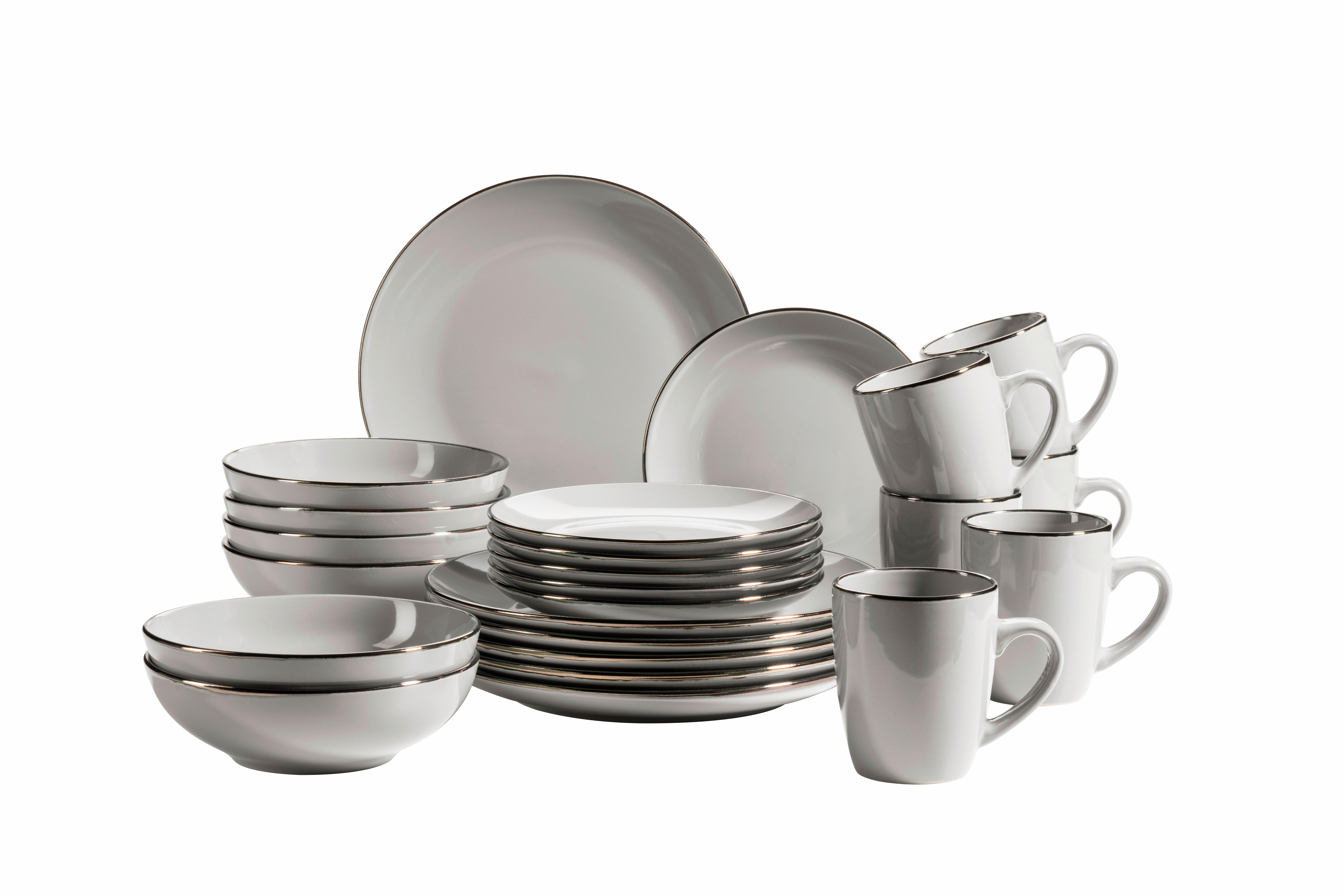 Kombiservice 931628 Postsicher Grau - Grau, Basics, Keramik (43/32,5/32cm) - Mäser