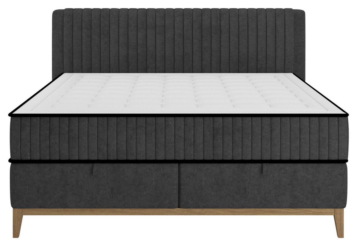 Bett Elena Schwarz ca. 160x200cm - Schwarz, KONVENTIONELL, Holz/Holzwerkstoff (160/200cm) - Sembella