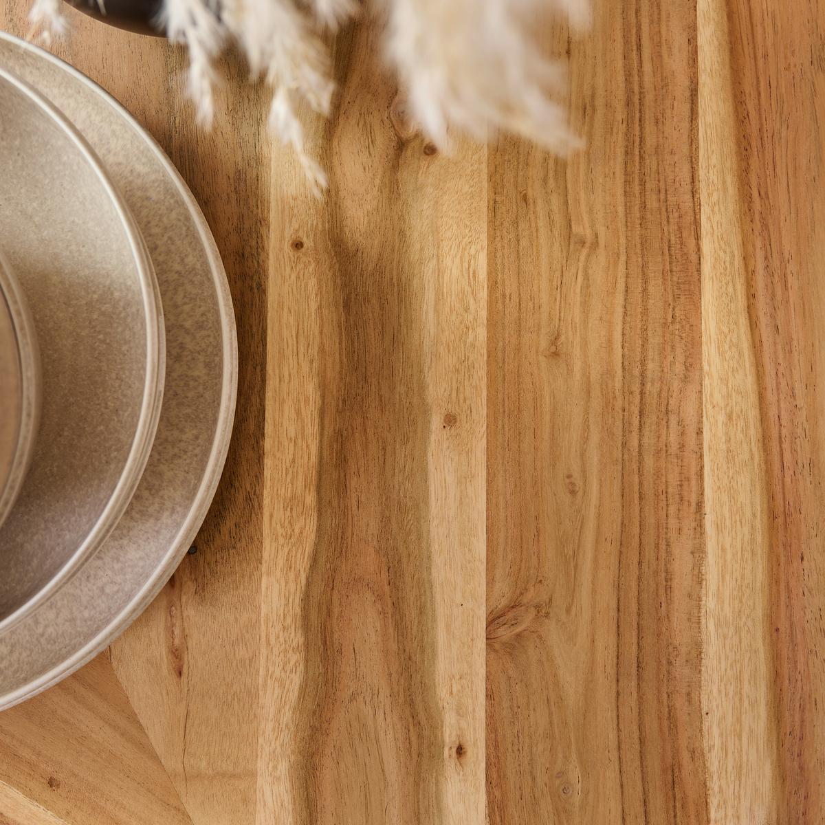 STÓŁ DO JADALNI OLAF -EXKLUSIV- - kolor akacjowy/czarny, Lifestyle, metal/drewno (100/100/76cm) - Landscape