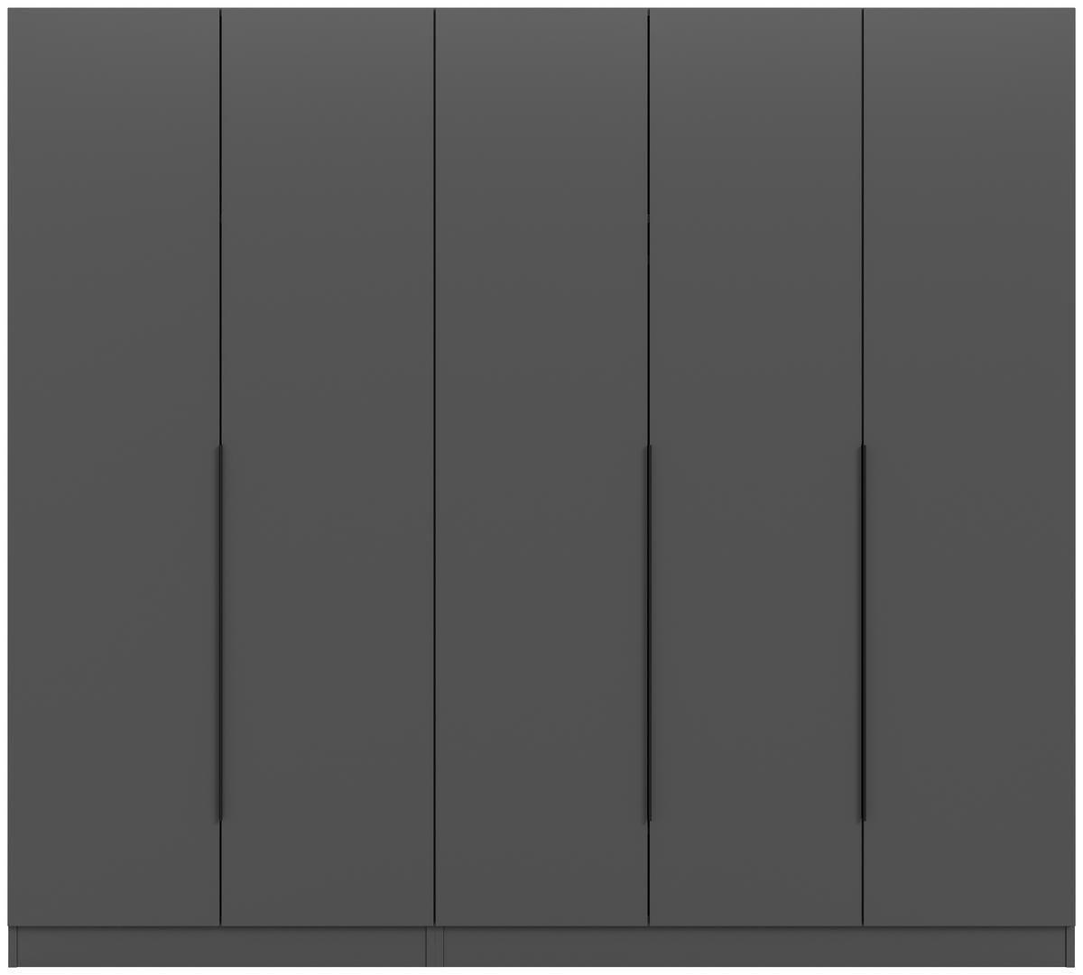 Drehtürenschrank KOPENHAGEN ca.200x181x52cm Anthrazit - Anthrazit/Schwarz, MODERN, Holzwerkstoff/Kunststoff (200/181/52cm) - MID.YOU