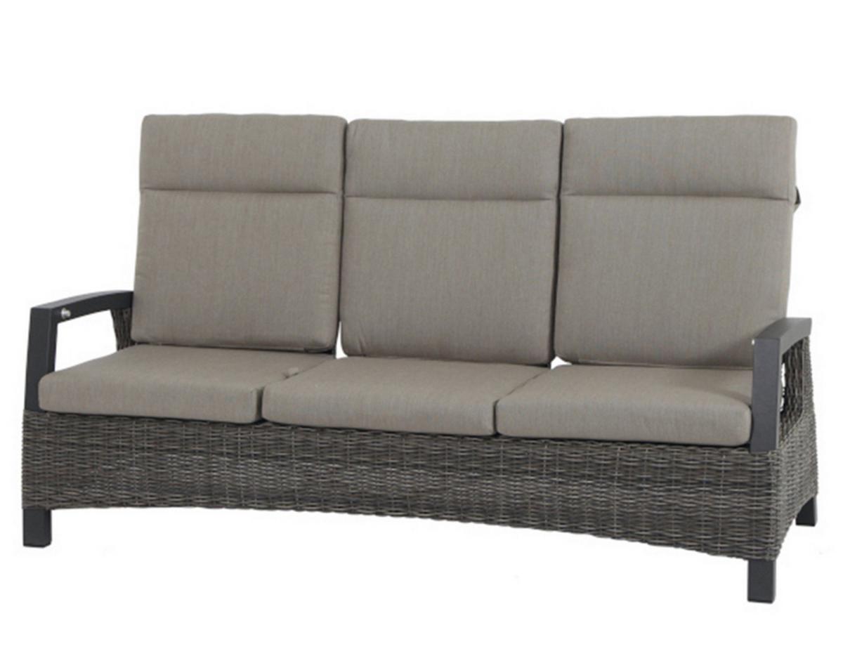 Loungegarnitur Corido Grau - Grau, Basics, Keramik/Kunststoff (72/206/103cm) - Siena Garden
