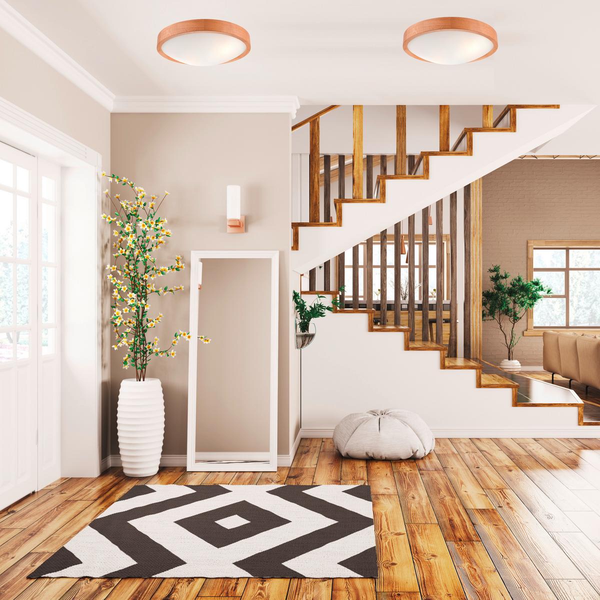 Deckenleuchte Anello Alteiche max. 15 Watt - Alteiche, Natur, Holz (37/37/8cm)